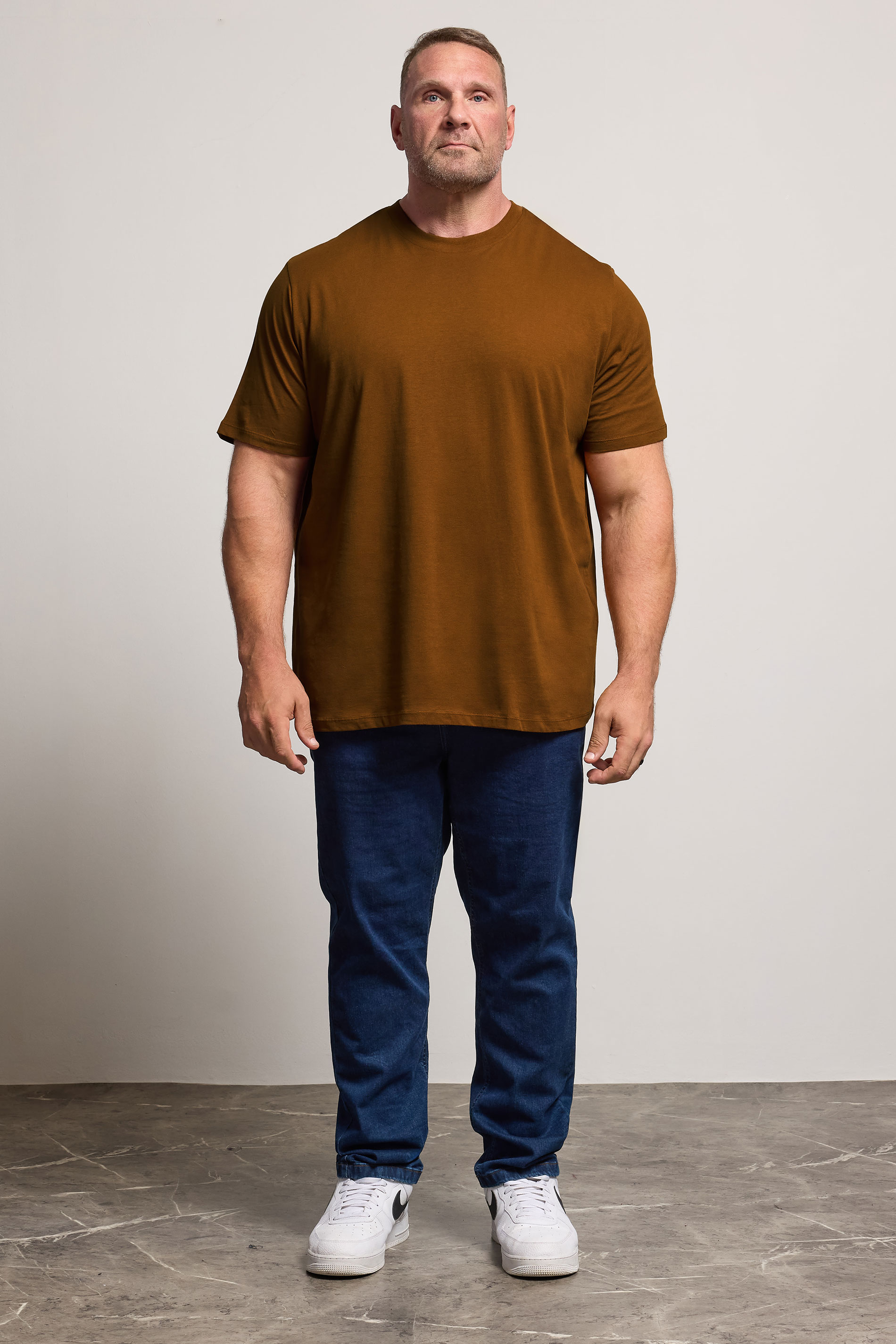 JACK & JONES Big & Tall Monks Robe Brown Basic T-Shirt | BadRhino 2