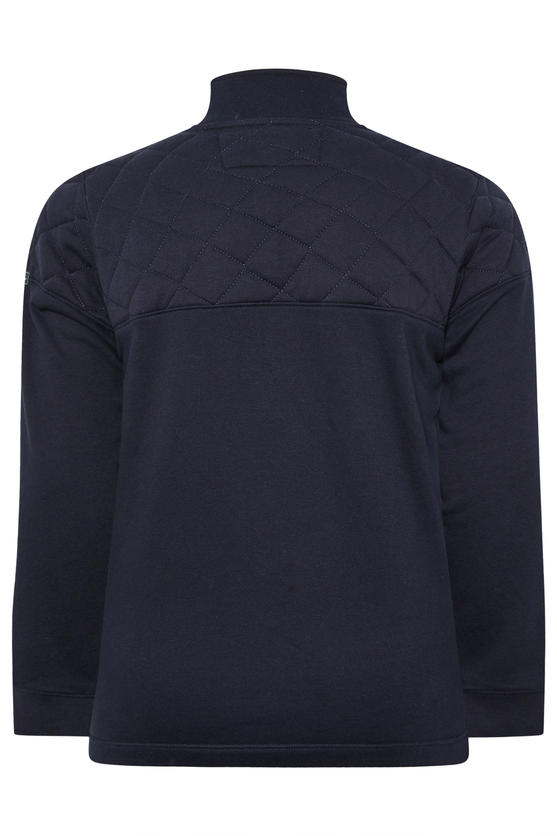 BadRhino Big & Tall Navy Blue Diamond Quilted Quarter Zip Sweatshirt | BadRhino 6