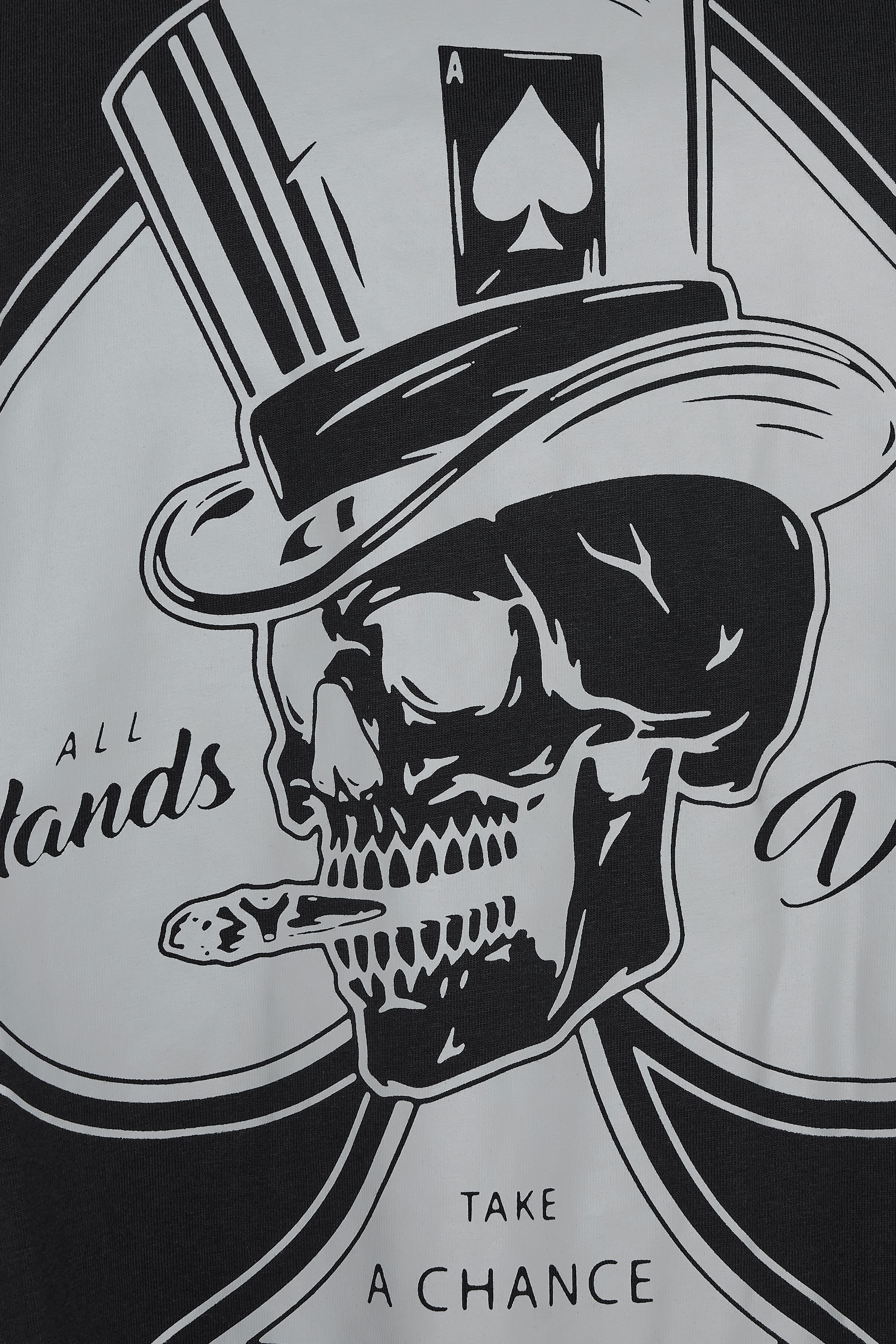 KAM Big & Tall Black Ace of Spades Skull T-Shirt | BadRhino 3