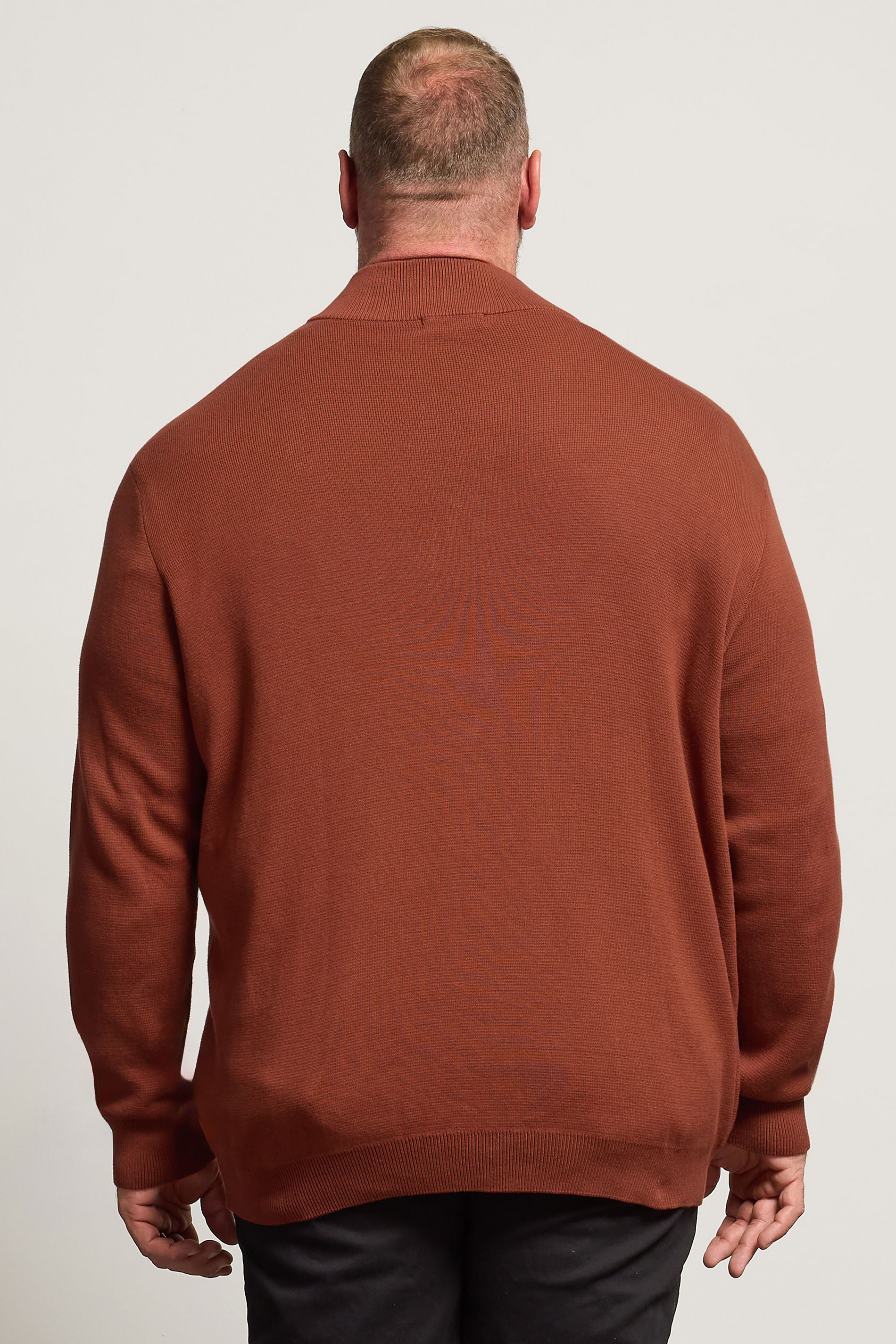 BadRhino Big & Tall Burnt Red Milano Quarter Zip Jumper | BadRhino 4