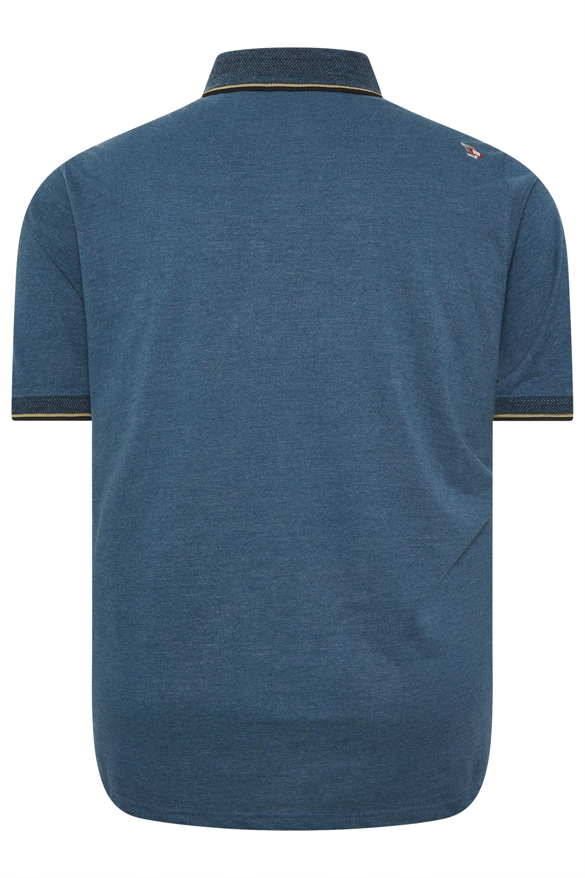 D555 Big & Tall Blue Jacquard Pique Polo Shirt | BadRhino 5