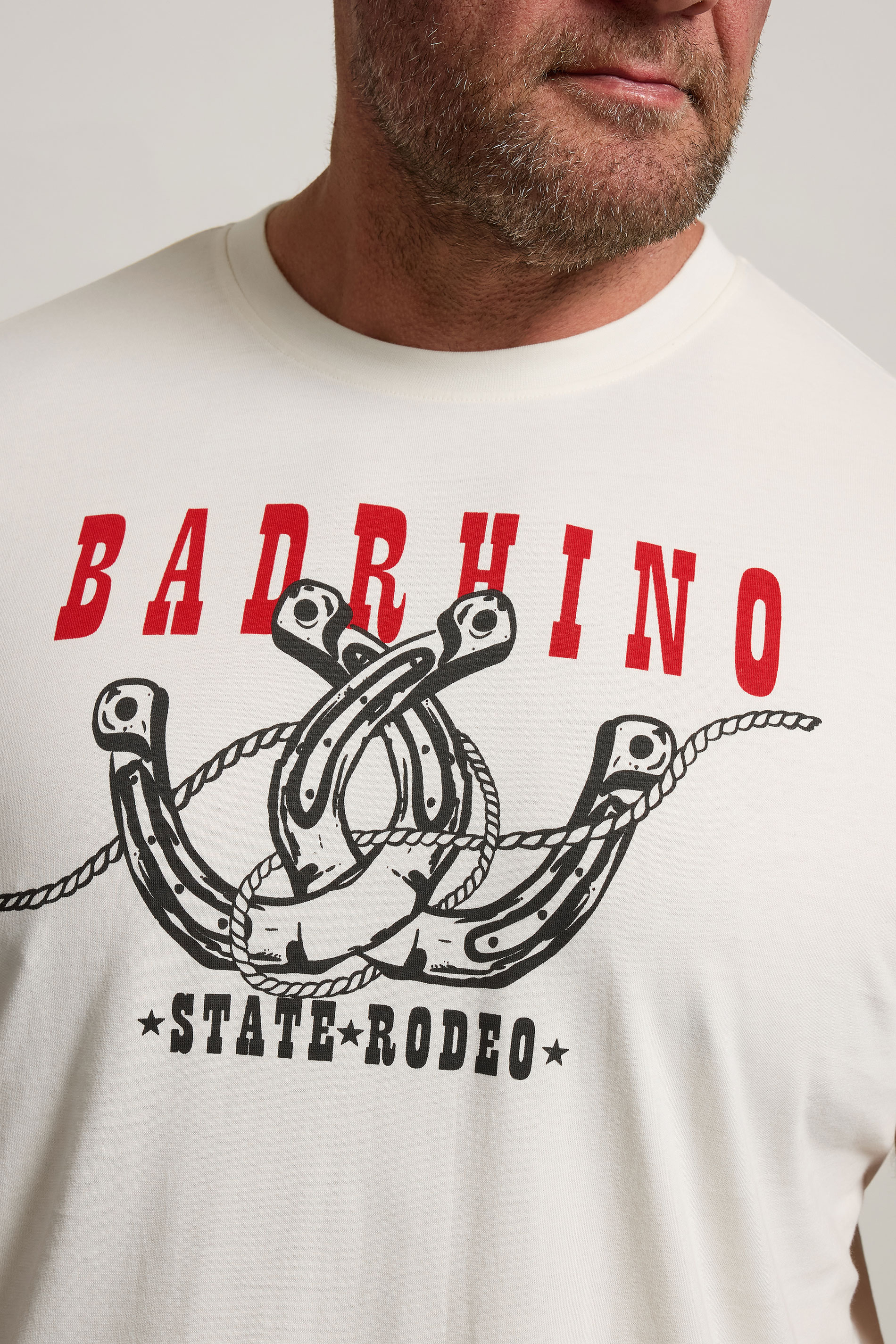 BadRhino Big & Tall Off White 'State Rodeo' Graphic T-Shirt | BadRhino 4