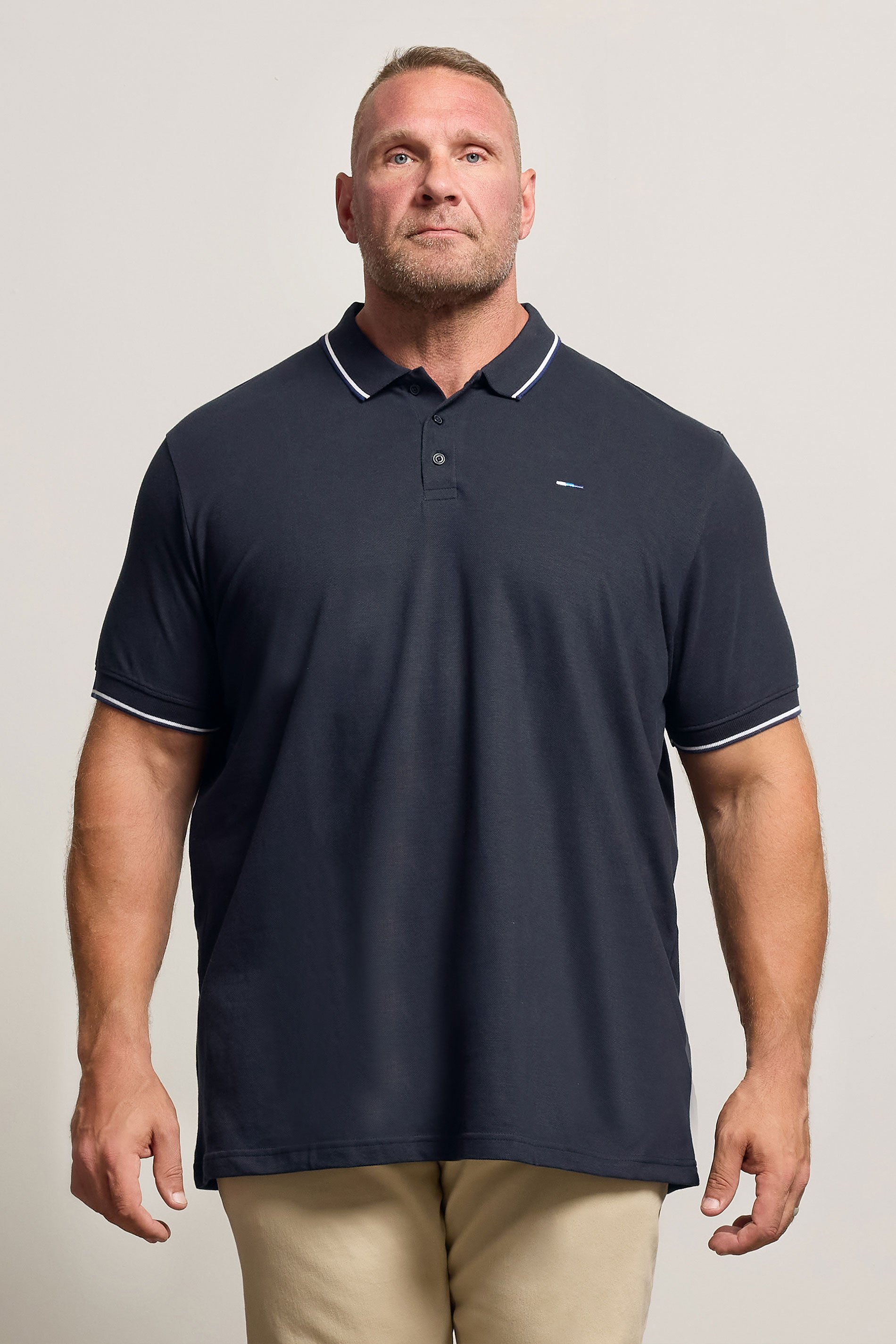 BadRhino Big & Tall 2 PACK Black and Navy Blue Tipped Polo | BadRhino 2