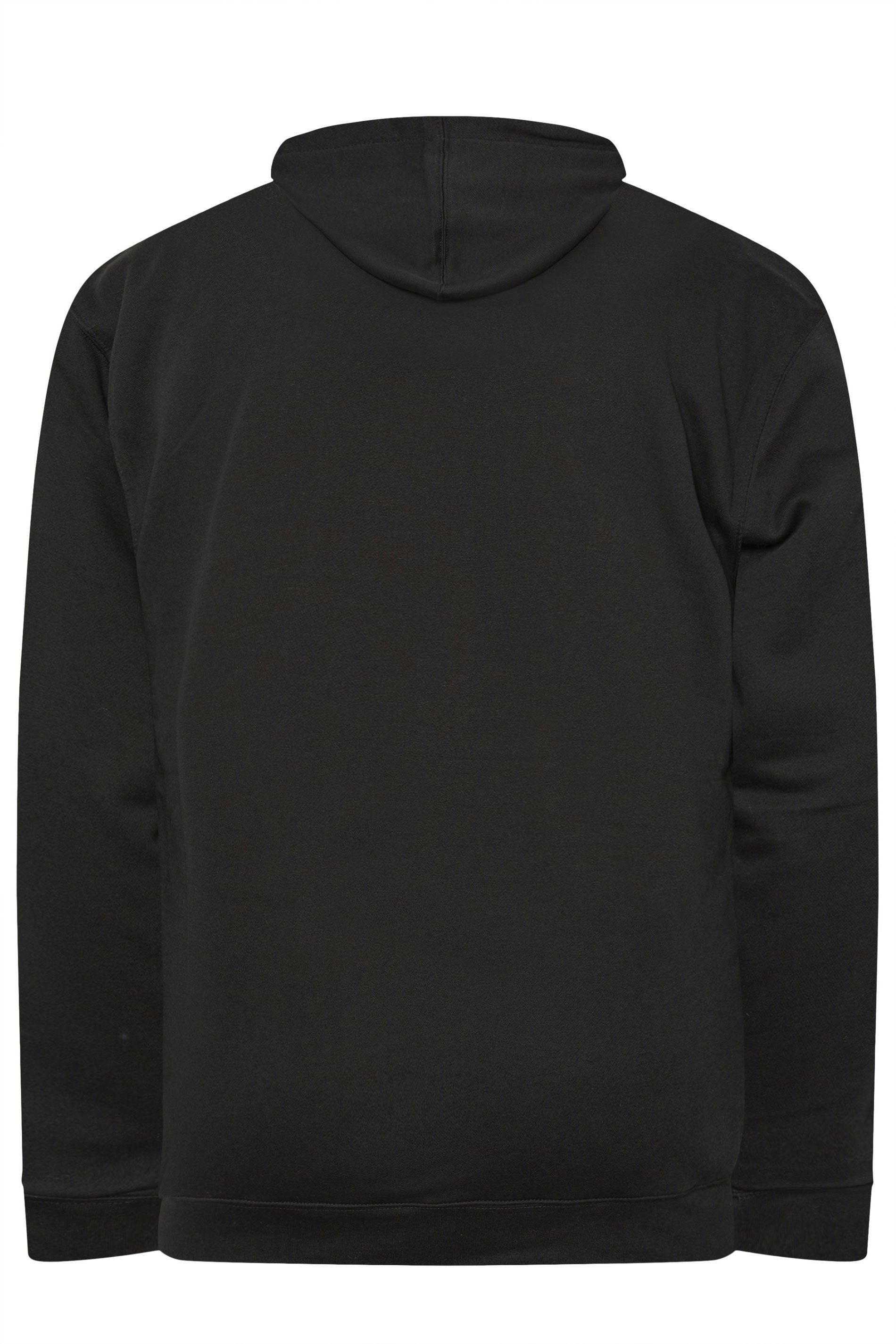 KAM Big & Tall Black 'South River' Fleece Lined Hoodie | BadRhino 2