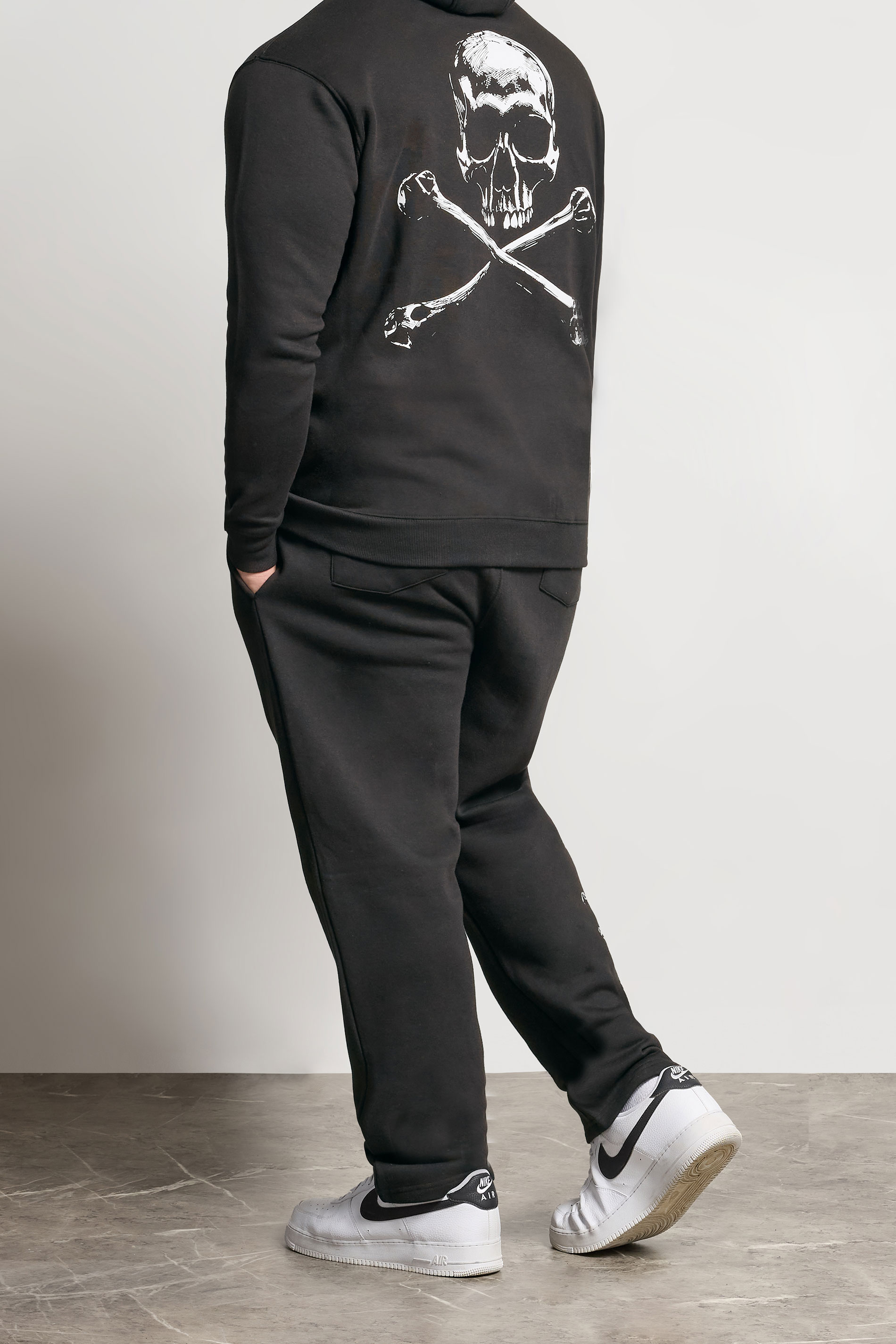 BadRhino Big & Tall Black Side Skull Open Hem Joggers | BadRhino 4