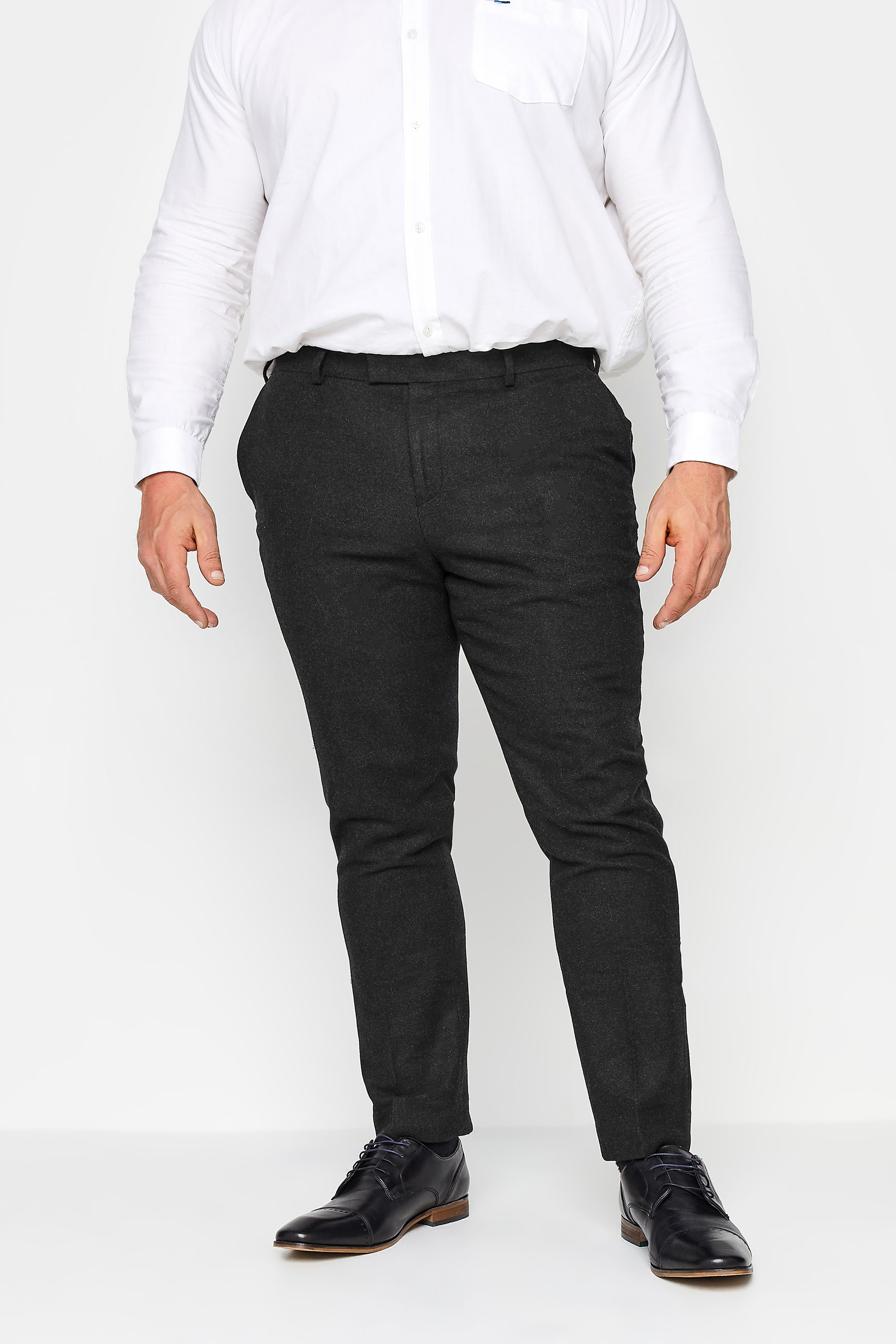 BadRhino Big & Tall Grey Tweed Suit Trousers | BadRhino 2