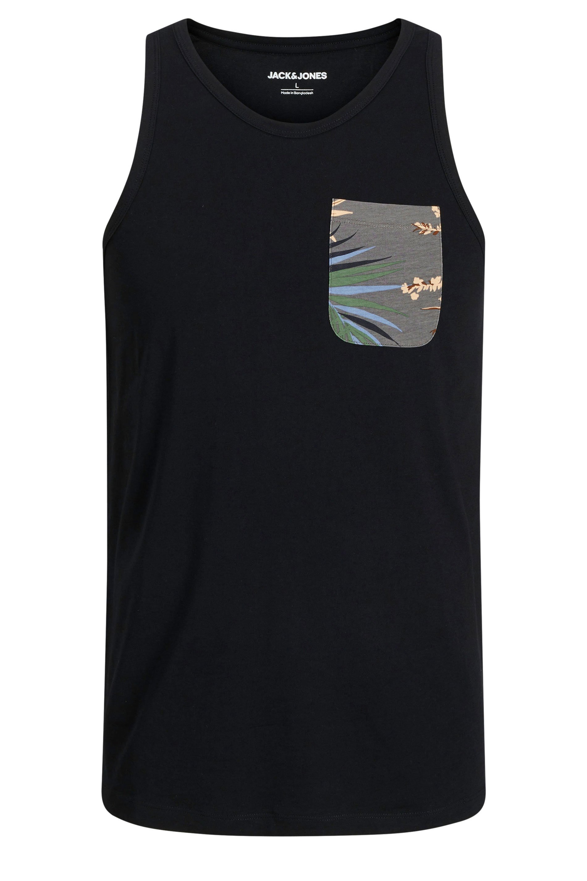JACK & JONES Big & Tall Black Pocket Vest | BadRhino 3