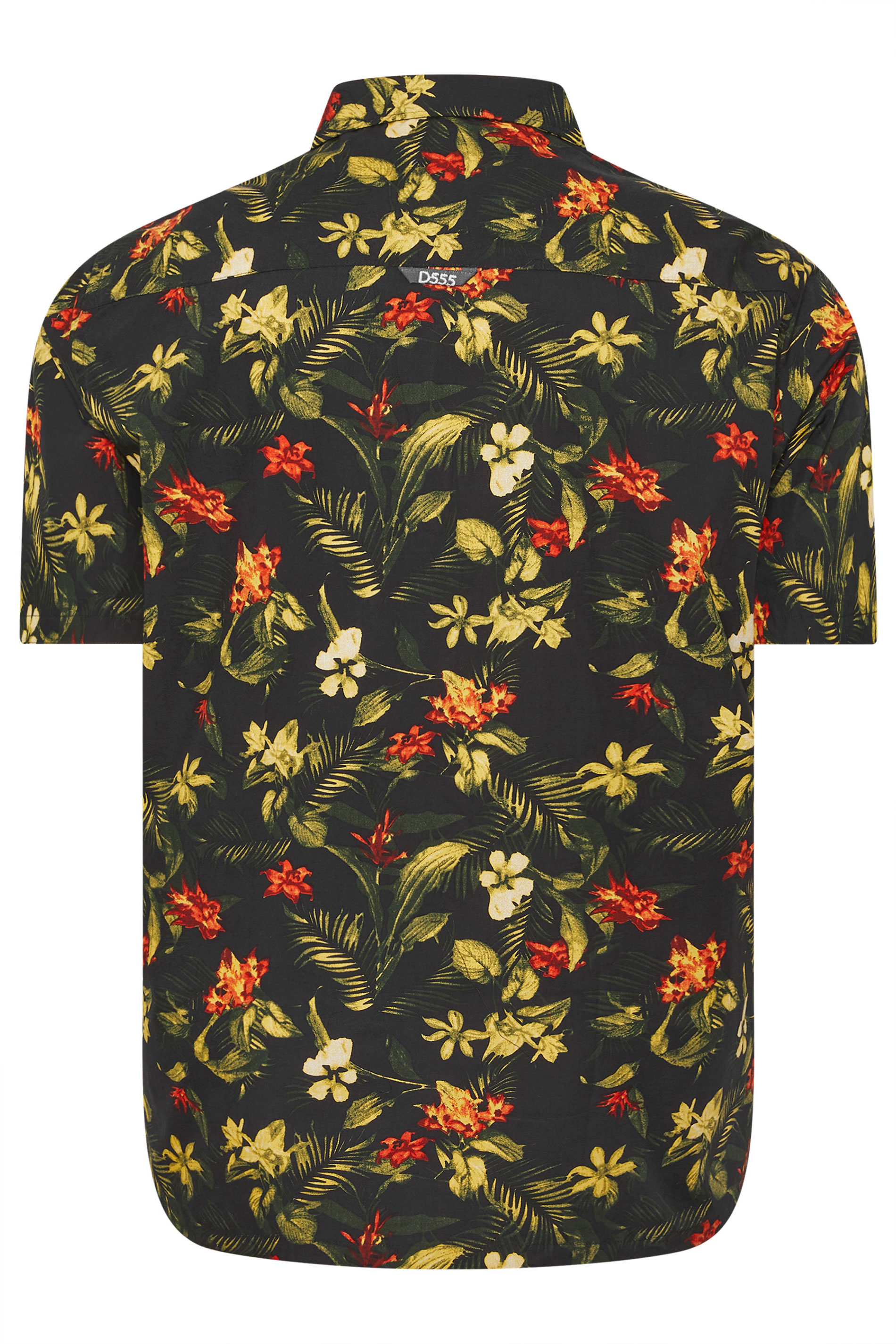D555 Big & Tall Black Hawaiian Short Sleeve Shirt | BadRhino 4