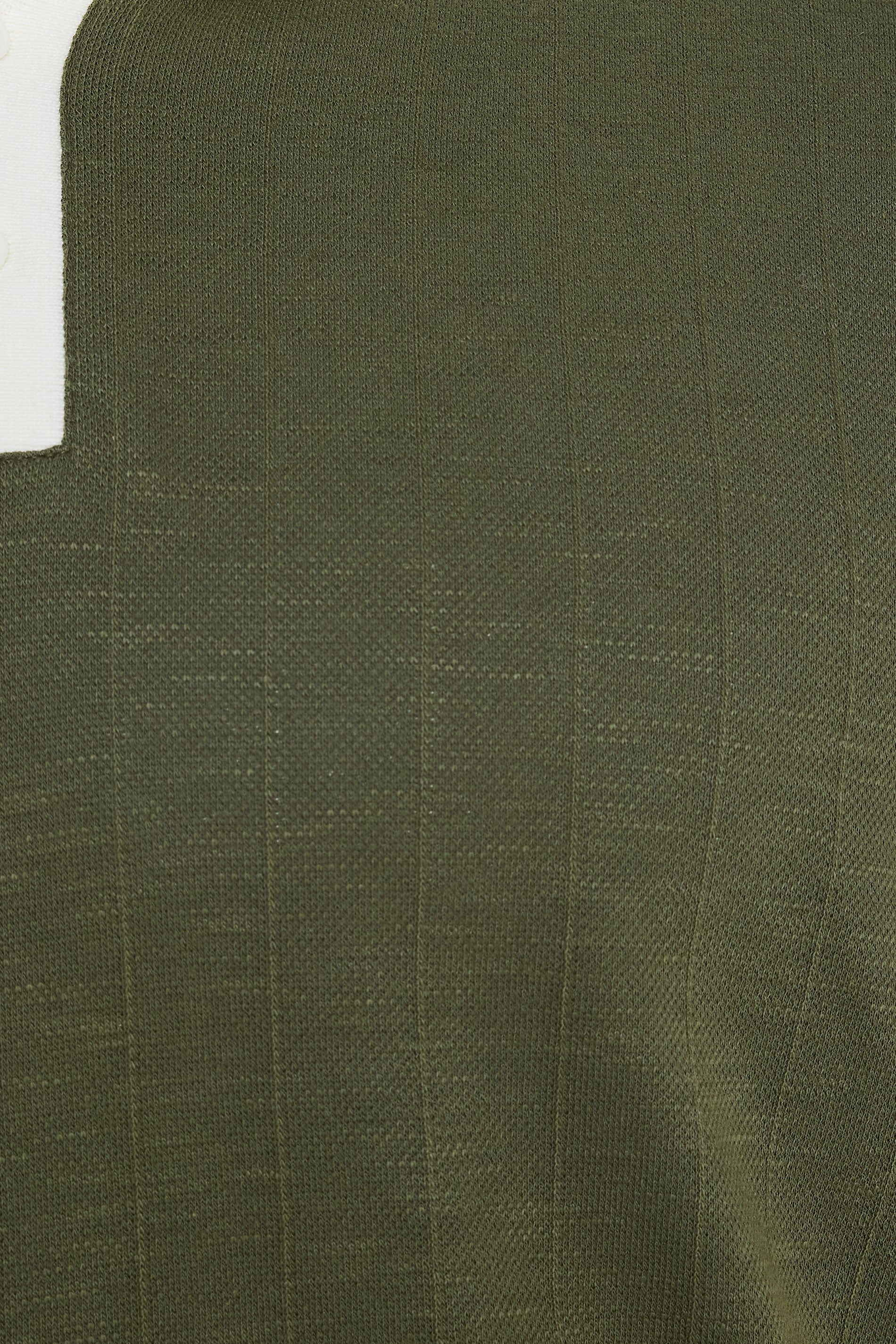 BadRhino Big & Tall Khaki Green Mini Check Polo Shirt BadRhino 7