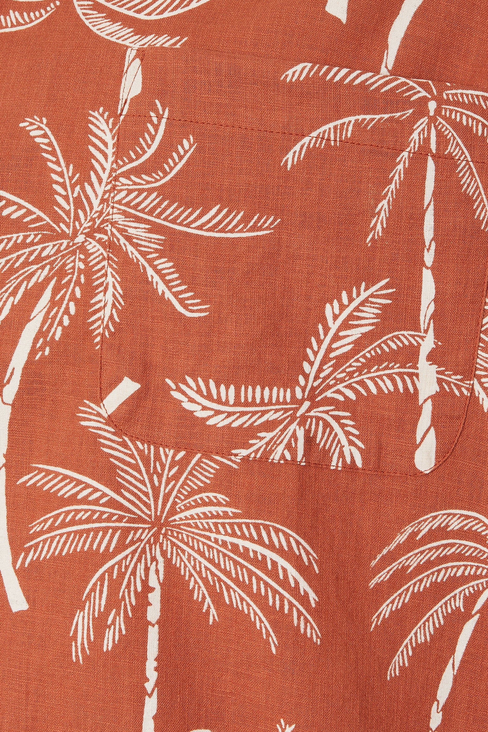 BadRhino Big & Tall Clay Orange Palm Tree Print Short Sleeve Shirt | BadRhino 8