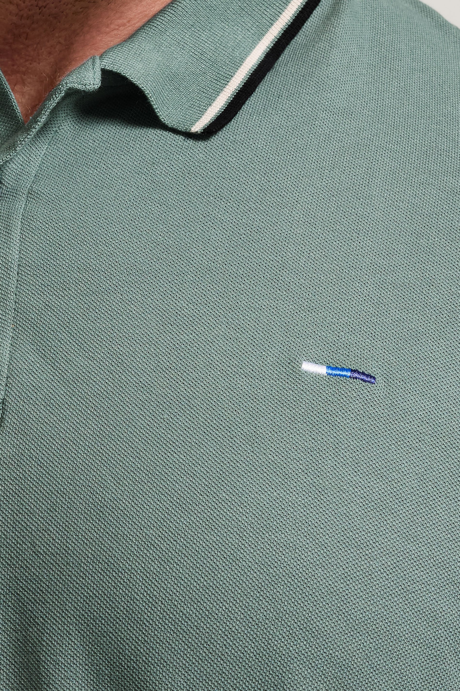 BadRhino Big & Tall Green & Blue Tipped Polo Shirt | BadRhino 5