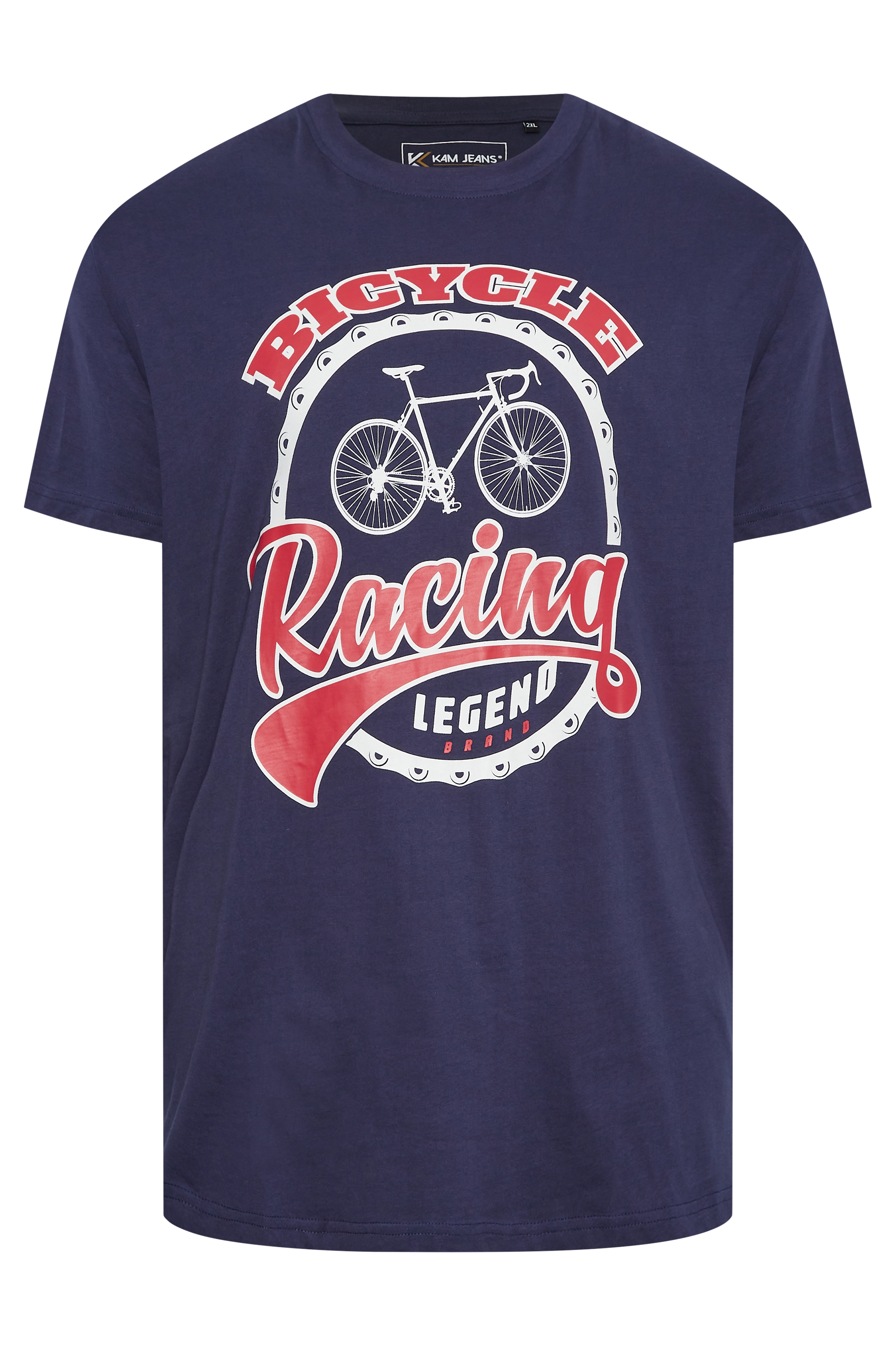 KAM Big & Tall 2 PACK Black & Navy Blue Cycle Printed T-Shirts | BadRhino 5