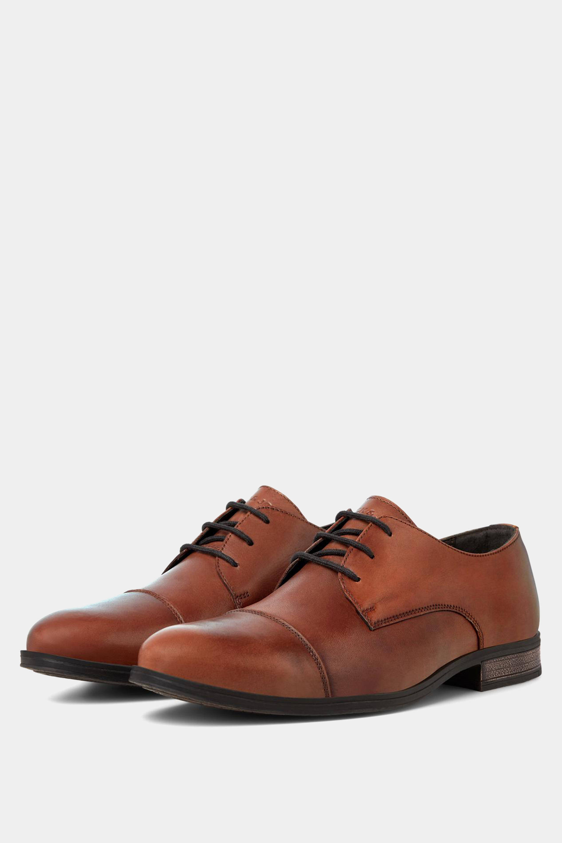 JACK & JONES Big & Tall Brown Leather Derby Shoes | BadRhino 1