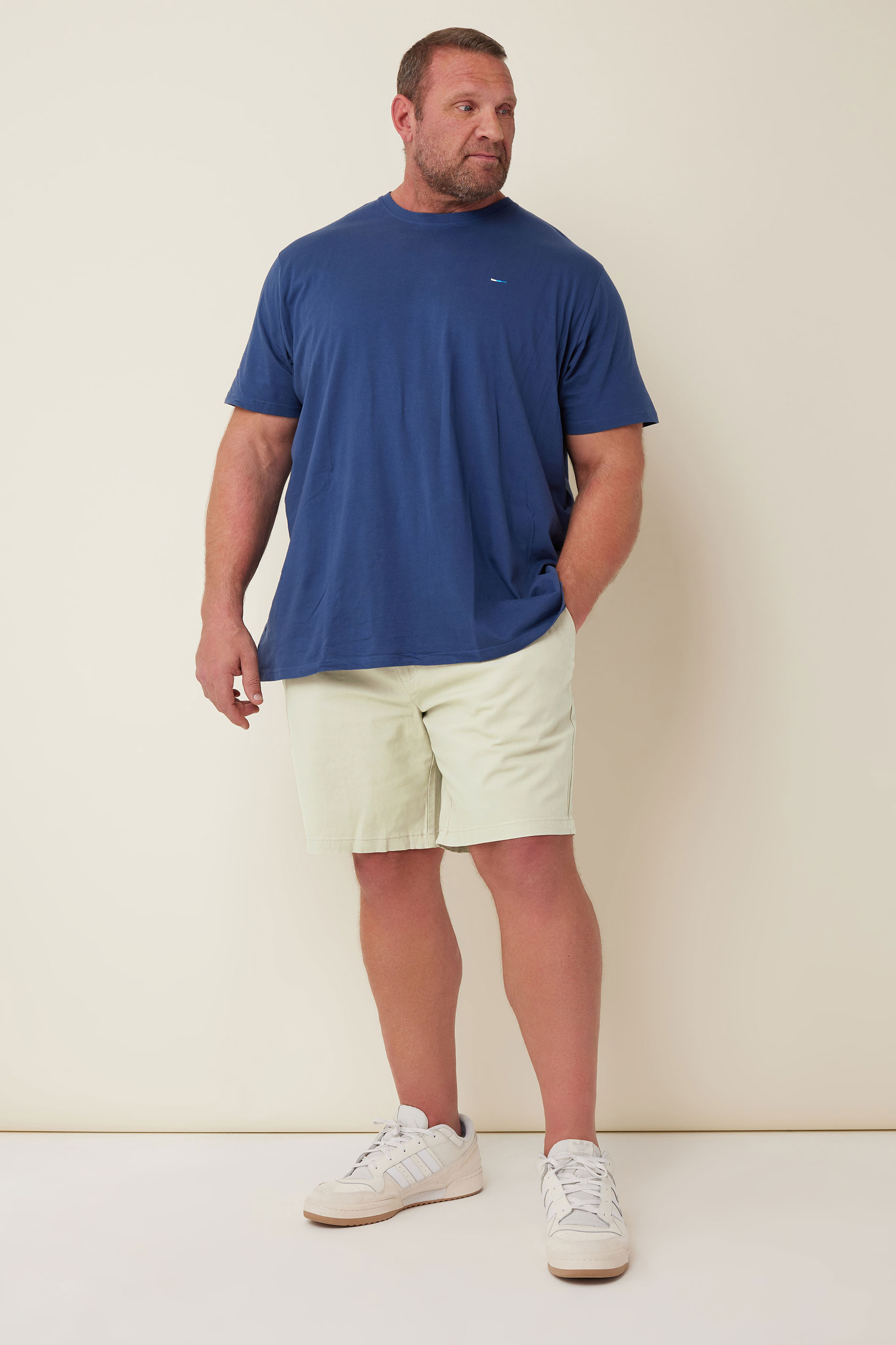 BadRhino Big & Tall 2 PACK Stone Brown & Navy Blue Stretch Chino Shorts | BadRhino 3