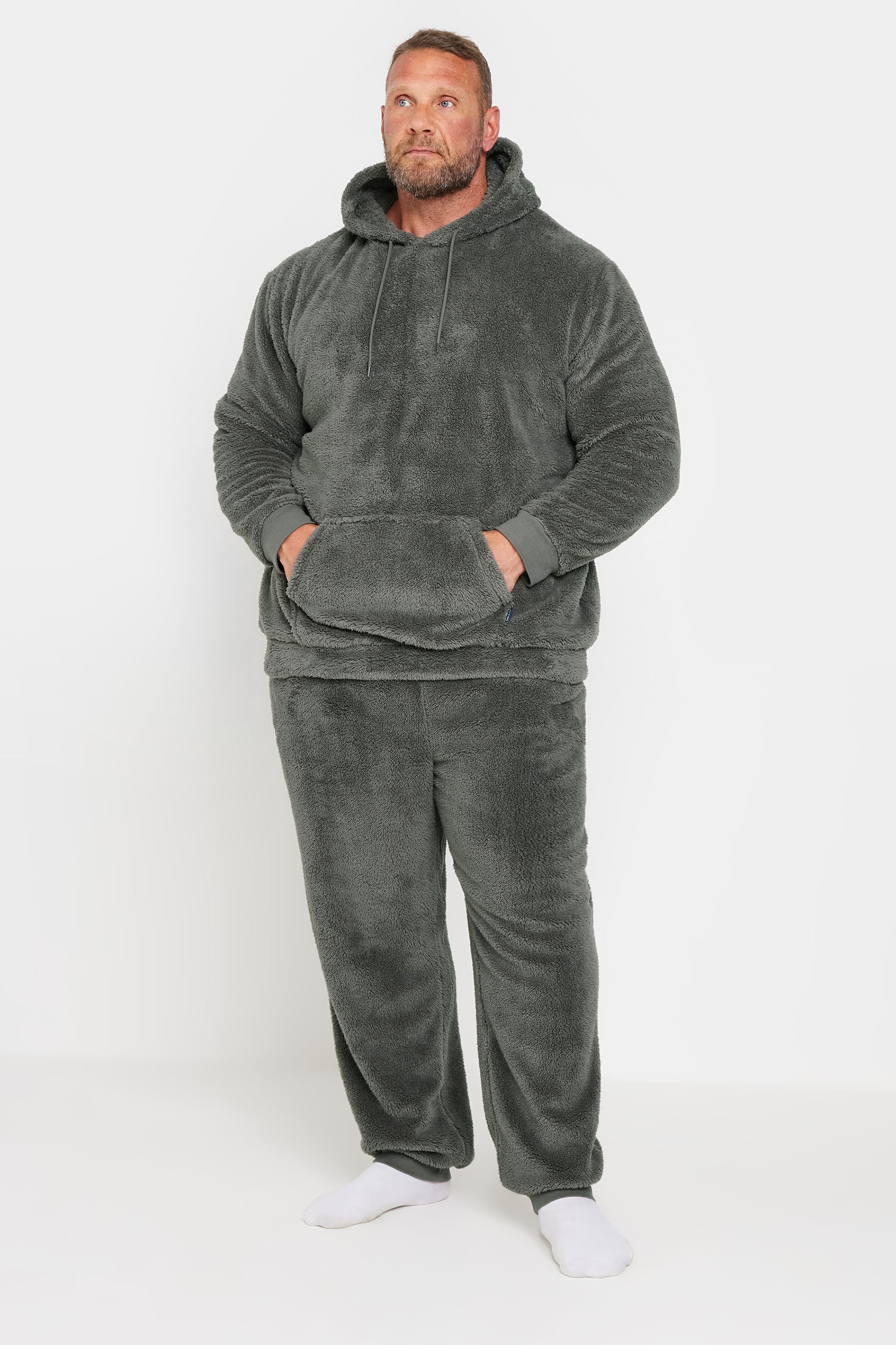 BadRhino Big & Tall Charcoal Grey Super Soft Borg Lounge Set | BadRhino 4