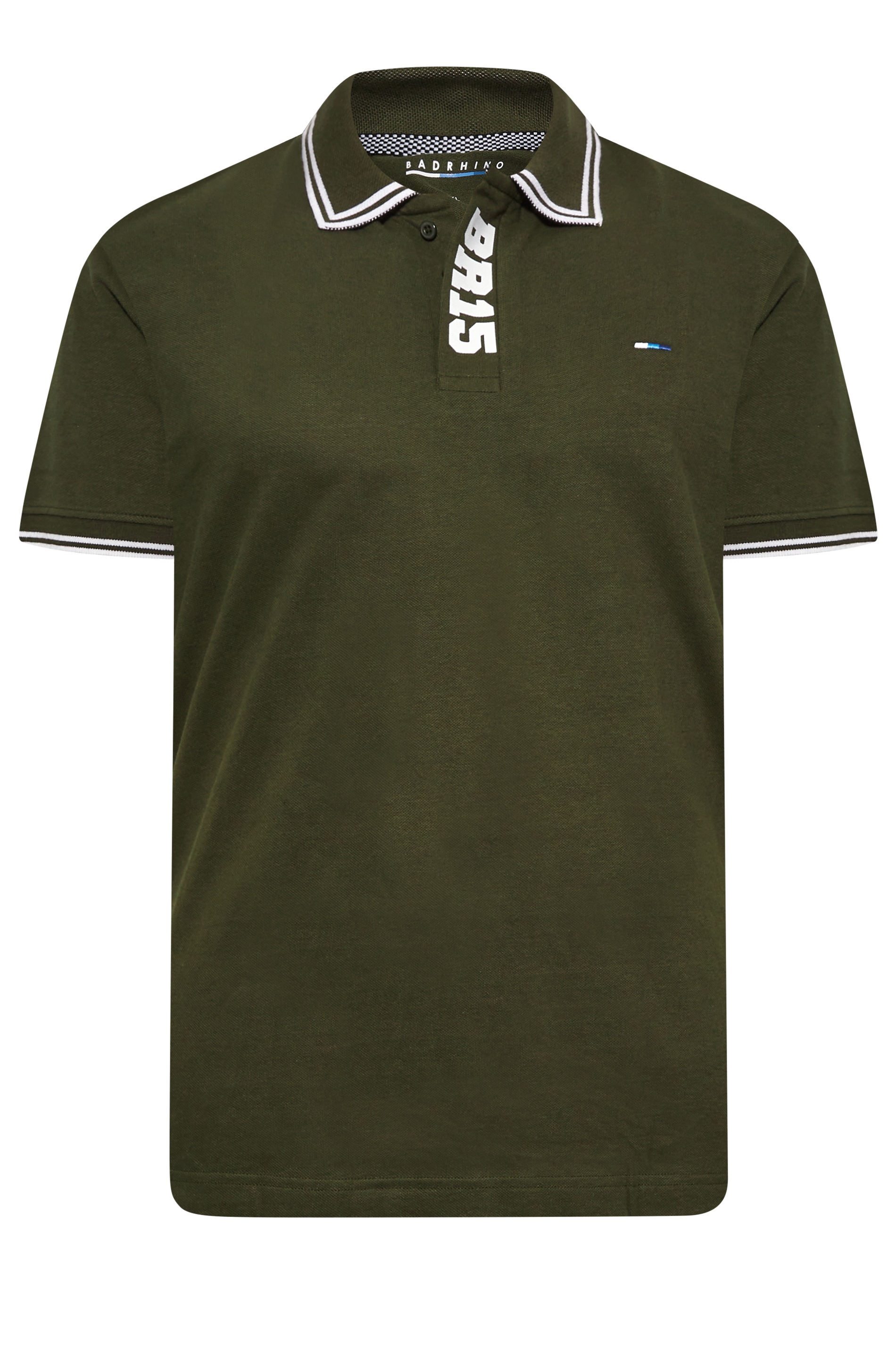 BadRhino Big & Tall Khaki Green BR15 Placket Polo Shirt | BadRhino 3