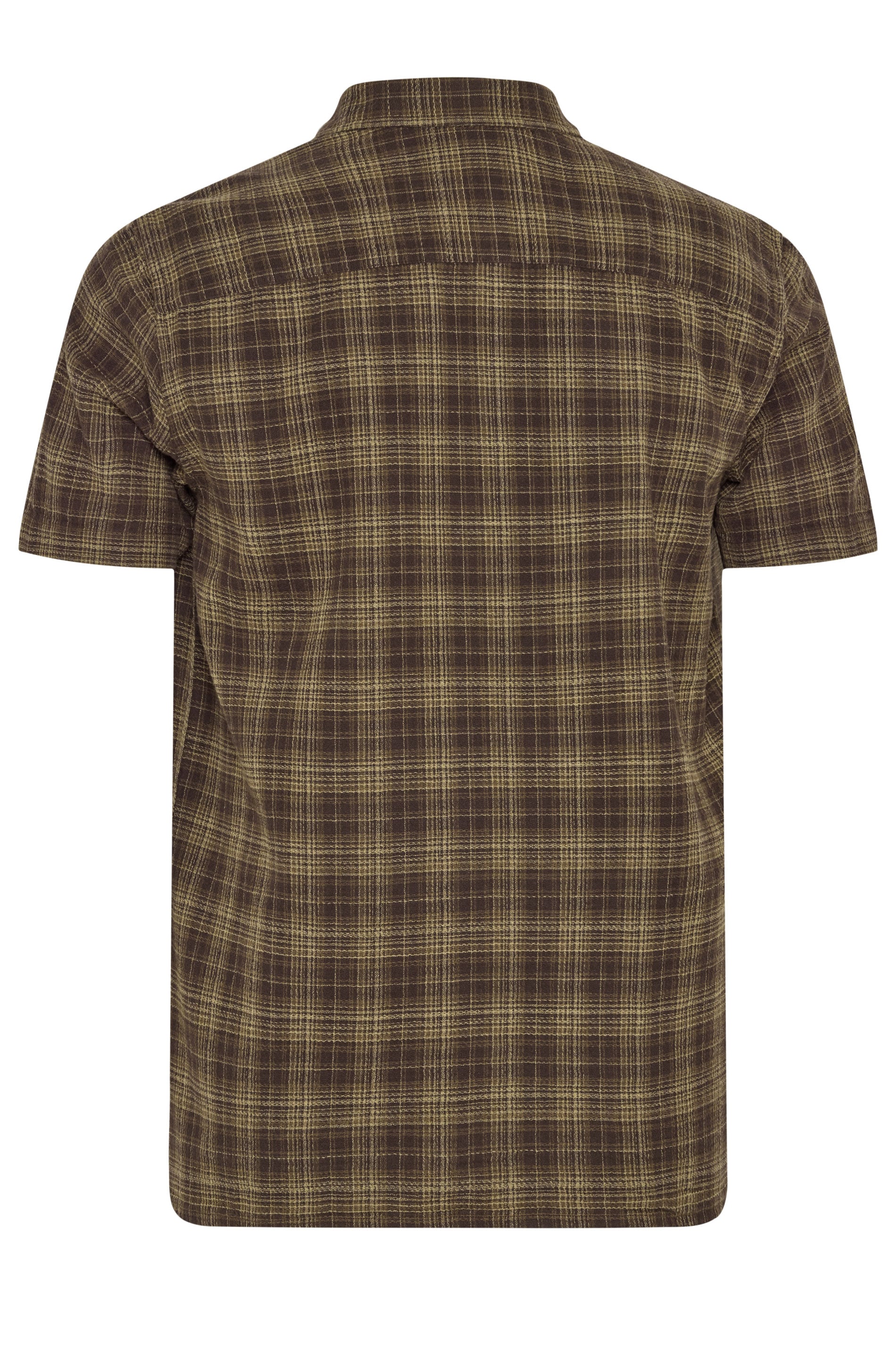 BadRhino Big & Tall Brown Check Stripe Short Sleeve Shirt | BadRhino 6