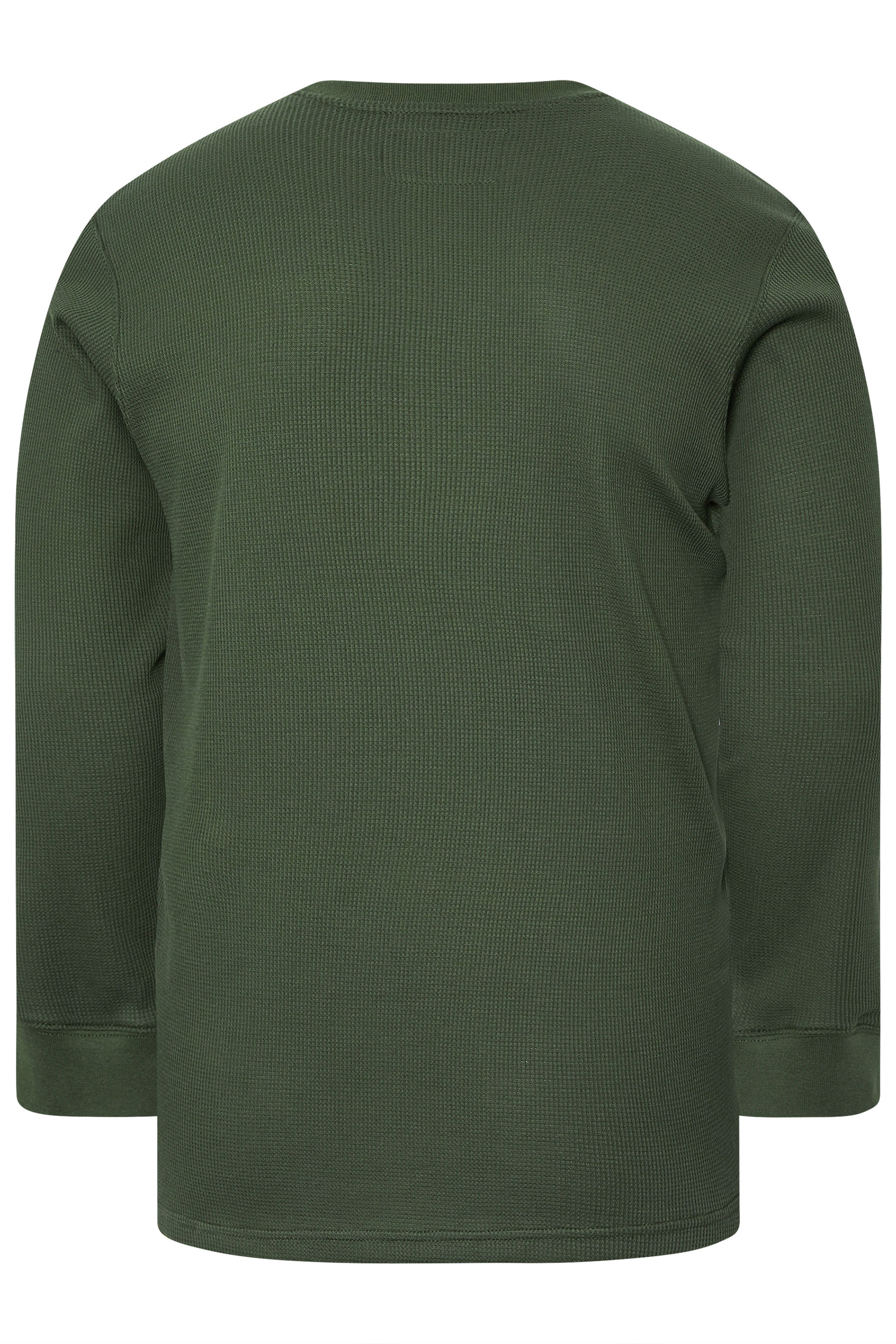 BadRhino Big & Tall Dark Green Waffle Texture Long sleeve T-Shirt | BadRhino 6
