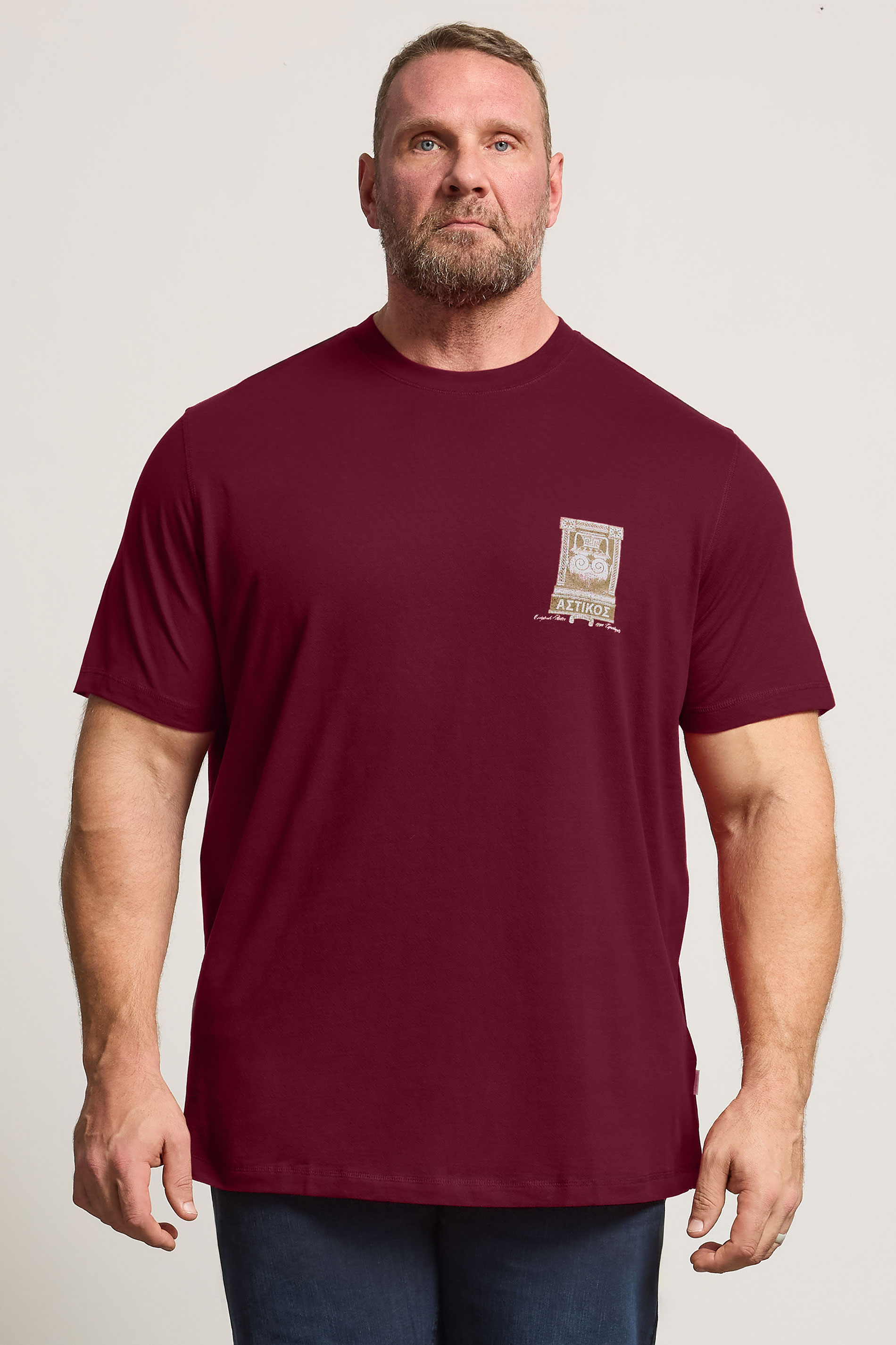 JACK & JONES Big & Tall Red Back Print T-Shirt | BadRhino 1