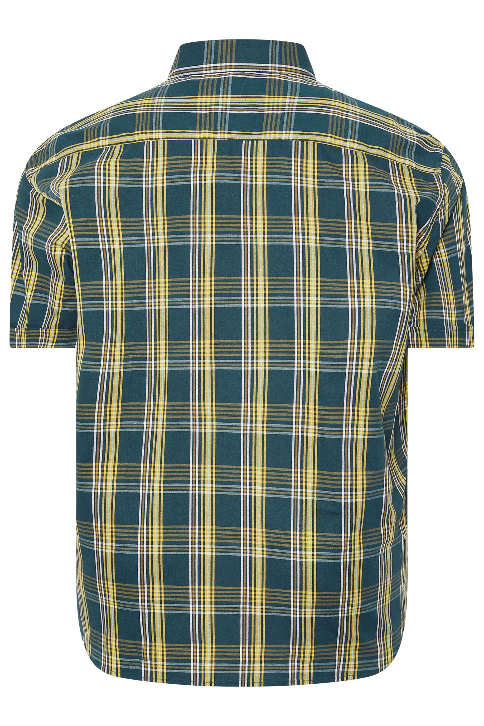 KAM Big & Tall Teal Green Check Shirt | BadRhino 3