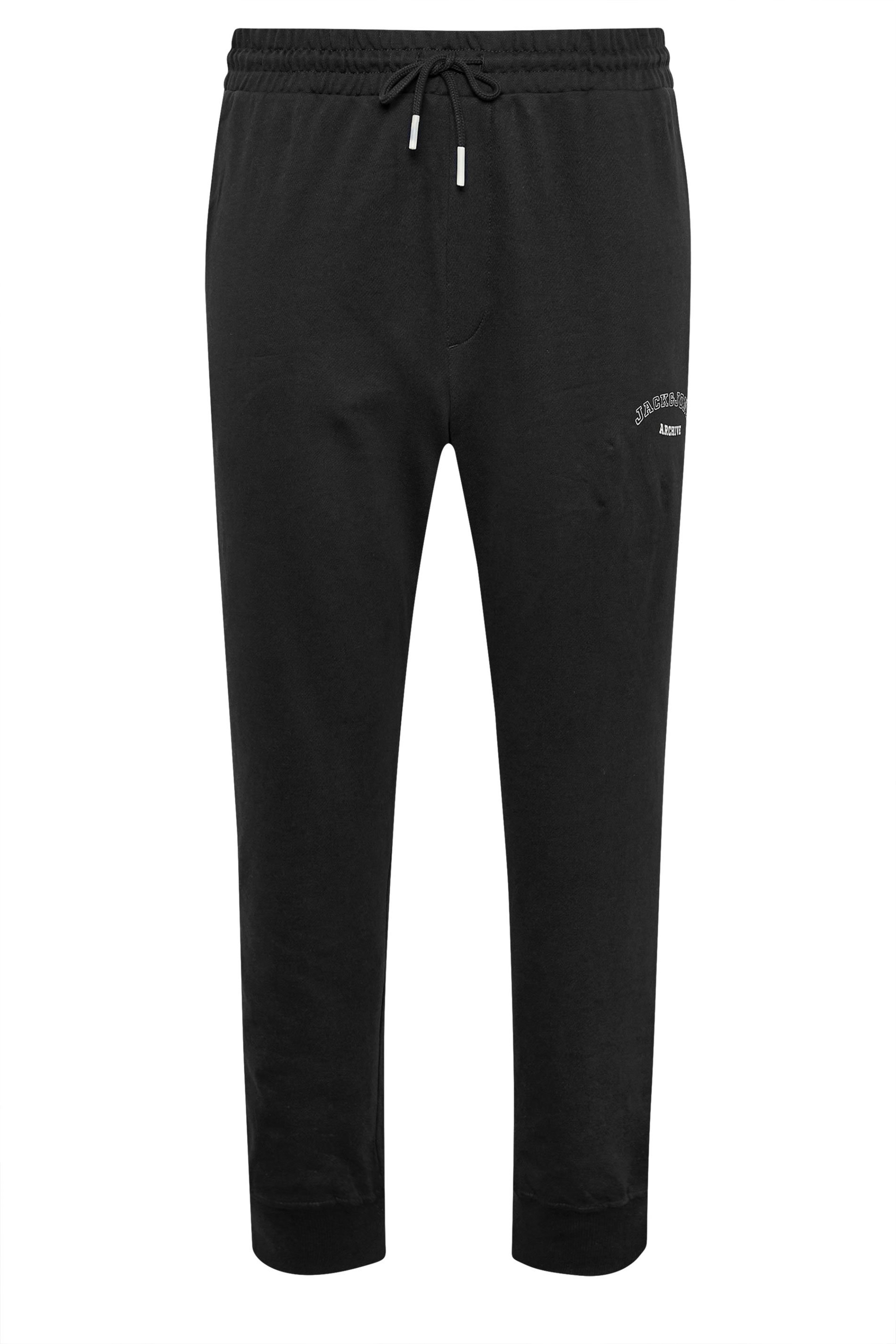 JACK & JONES Big & Tall Black Joggers | BadRhino 3