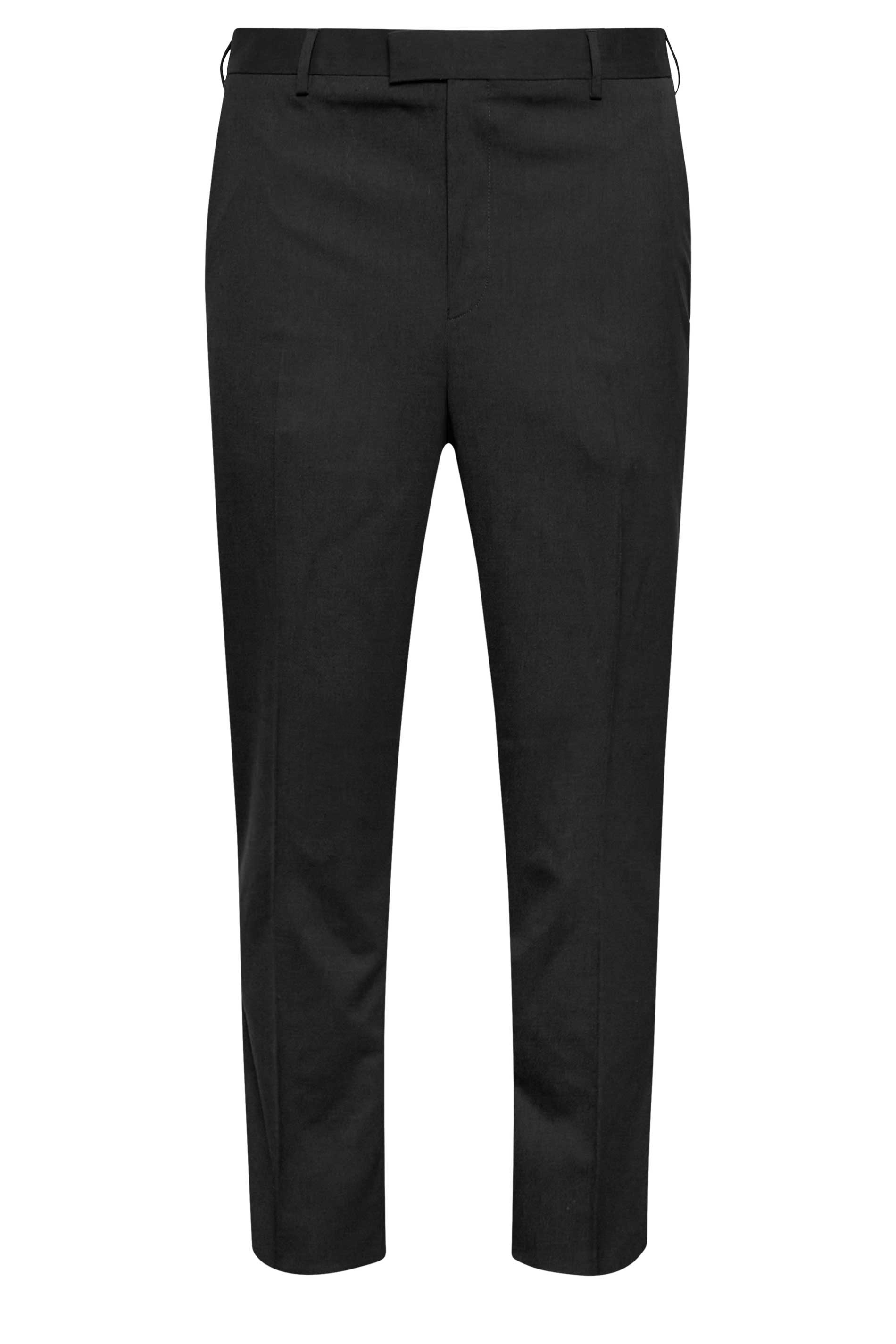 BadRhino Black Plain Suit Trousers | BadRhino