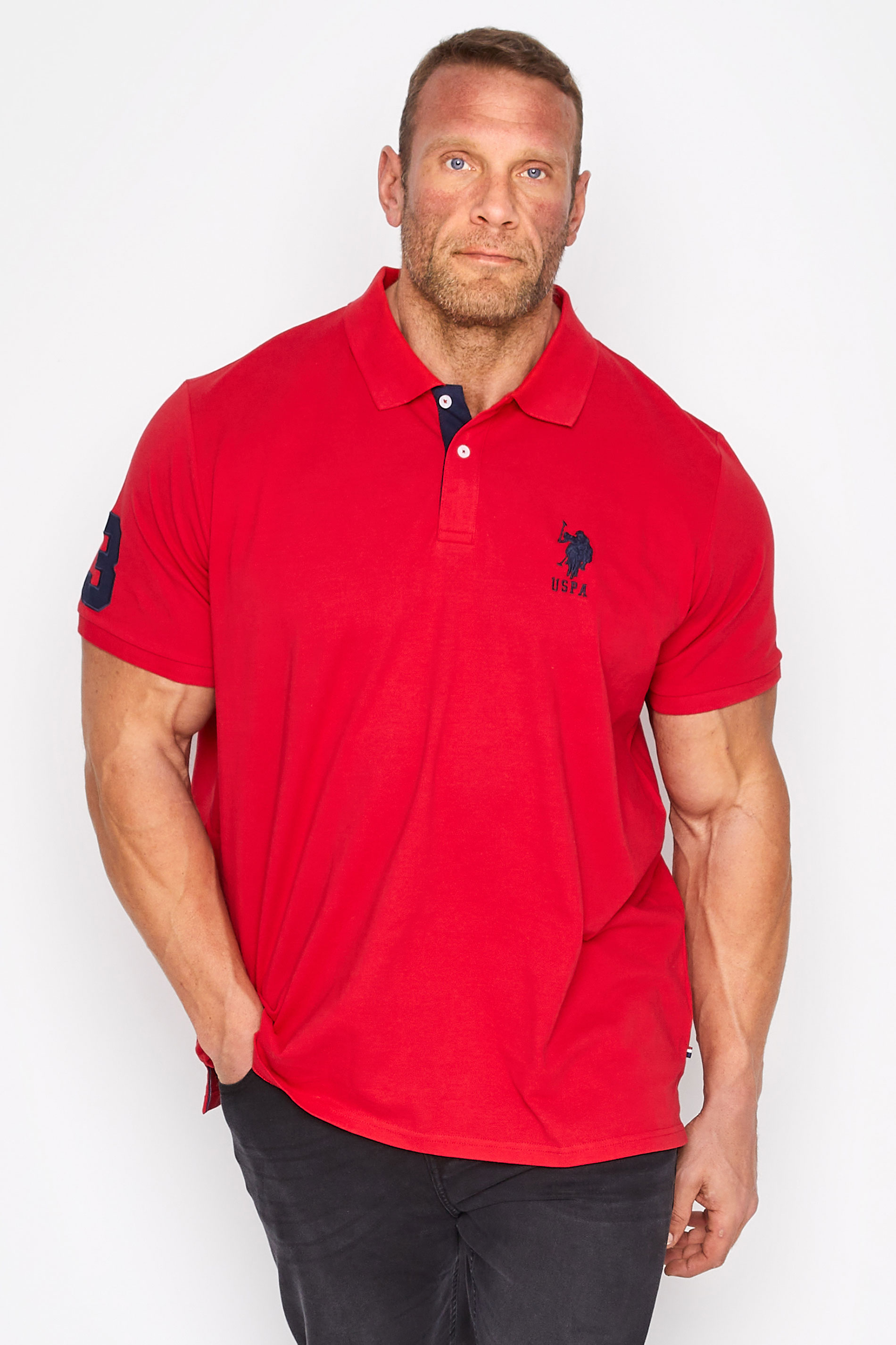 U.S. POLO ASSN. Red Player 3 Polo Shirt | BadRhino 1