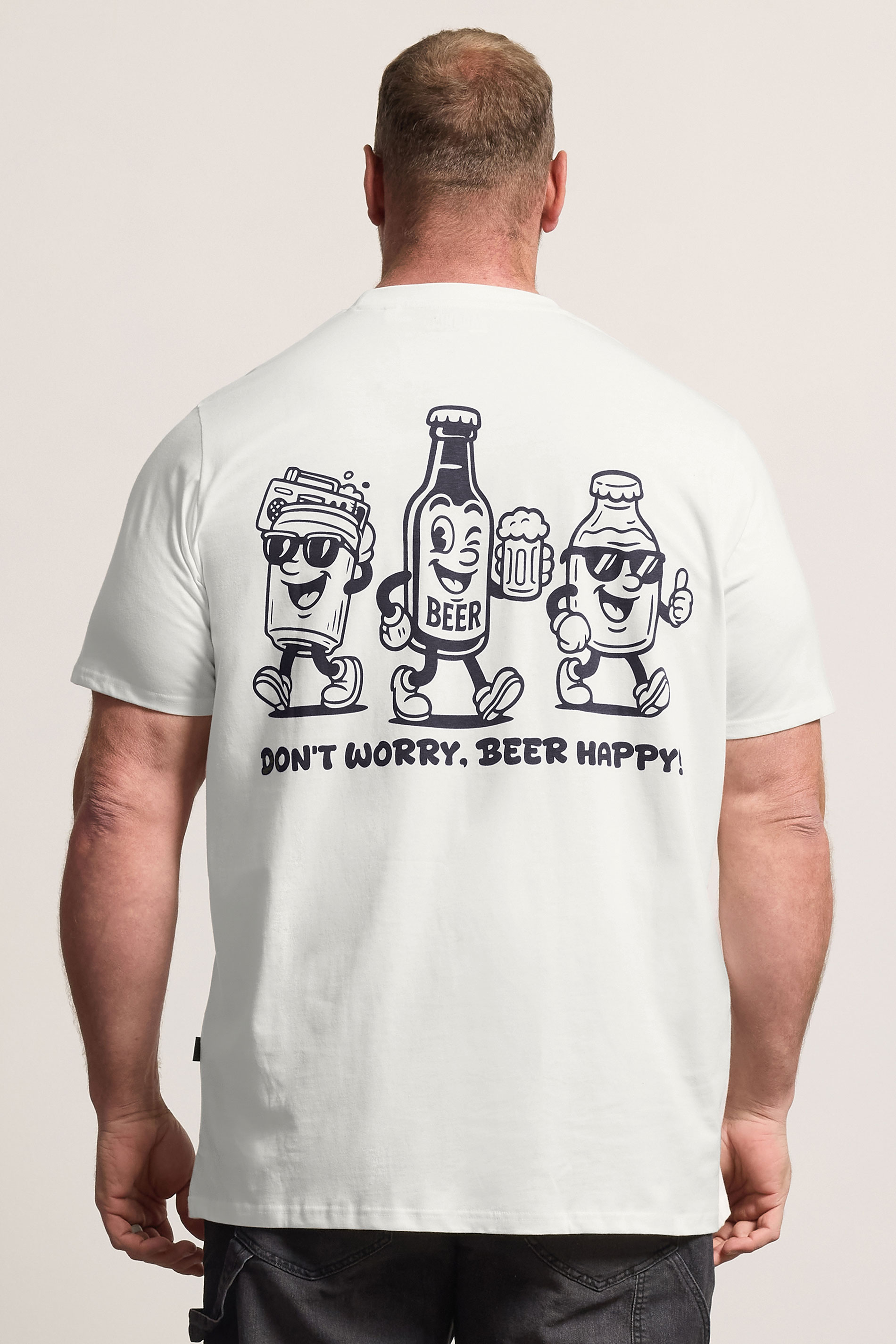 BadRhino Big &Tall White Extra Long 'Beer Happy' Tee | BadRhino 2