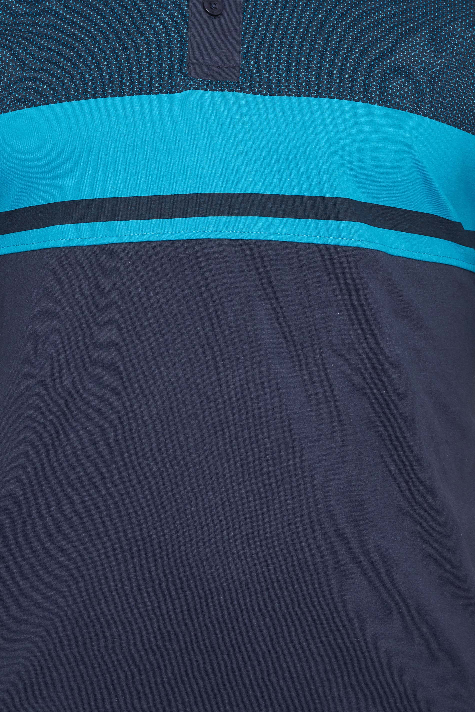 KAM Big & Tall Navy Blue Dobby Polo Shirt | BadRhino 2