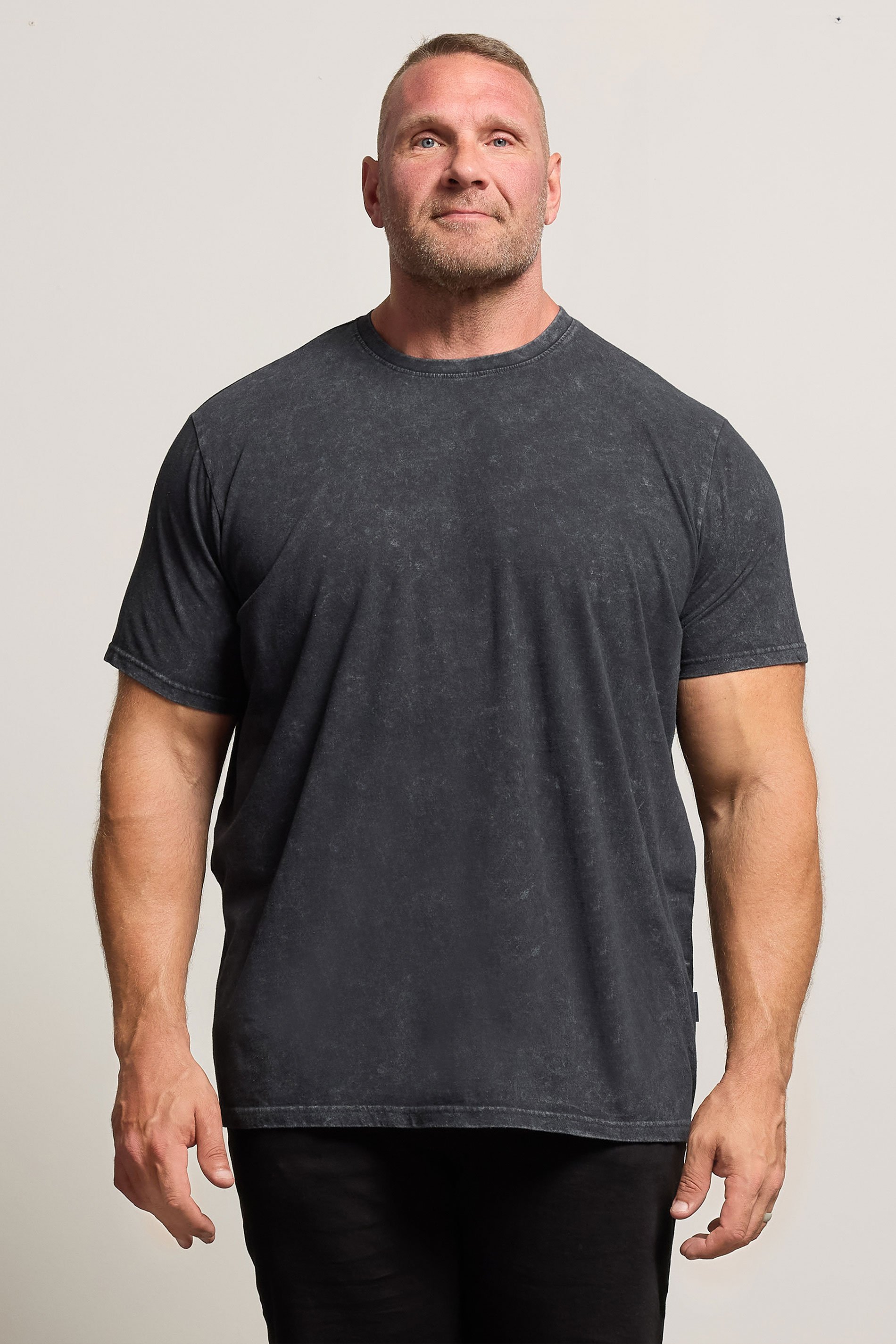 BadRhino Big & Tall Black Acid Wash T-Shirt | BadRhino 1