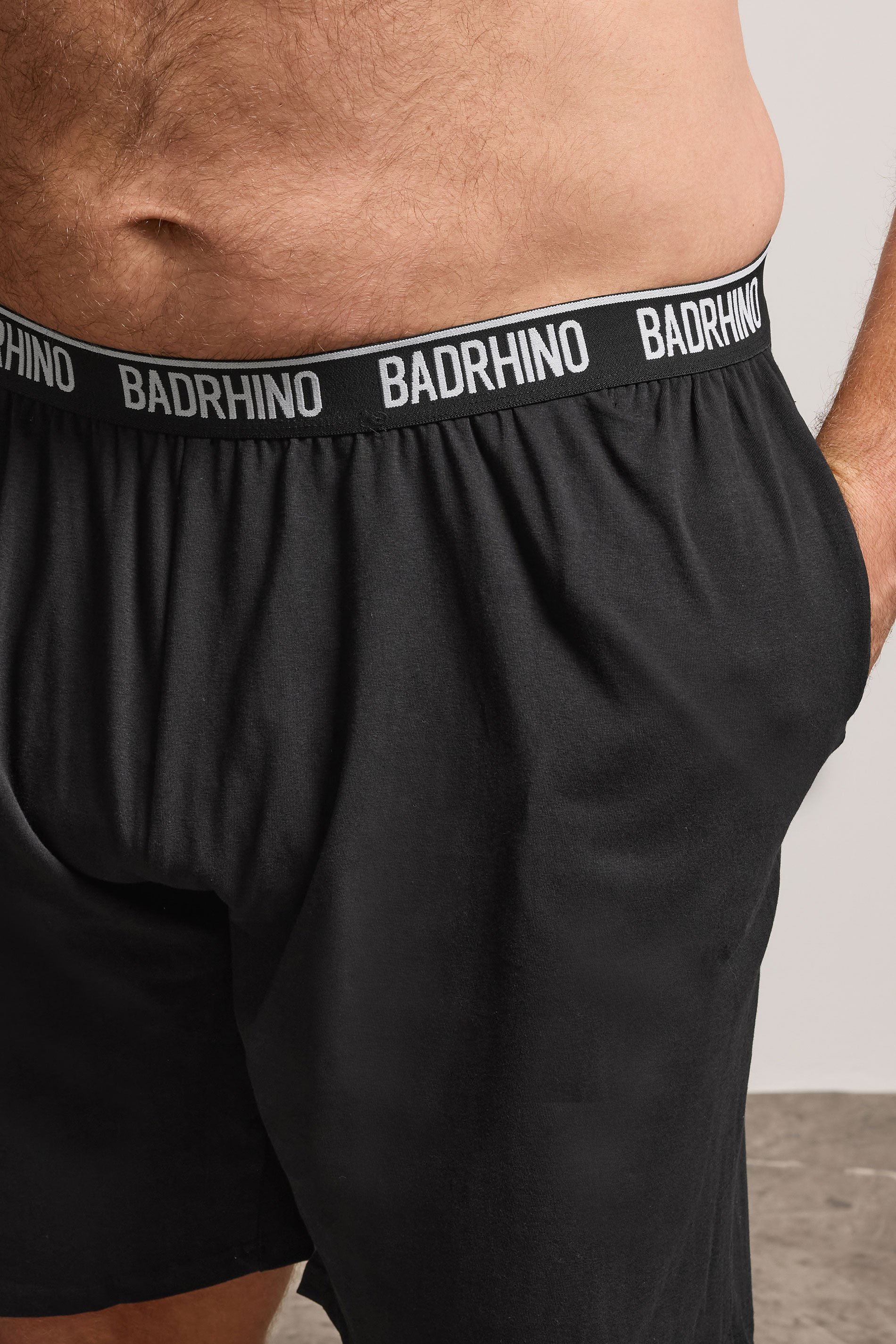 BadRhino Big & Tall Black Lounge Shorts | BadRhino 4