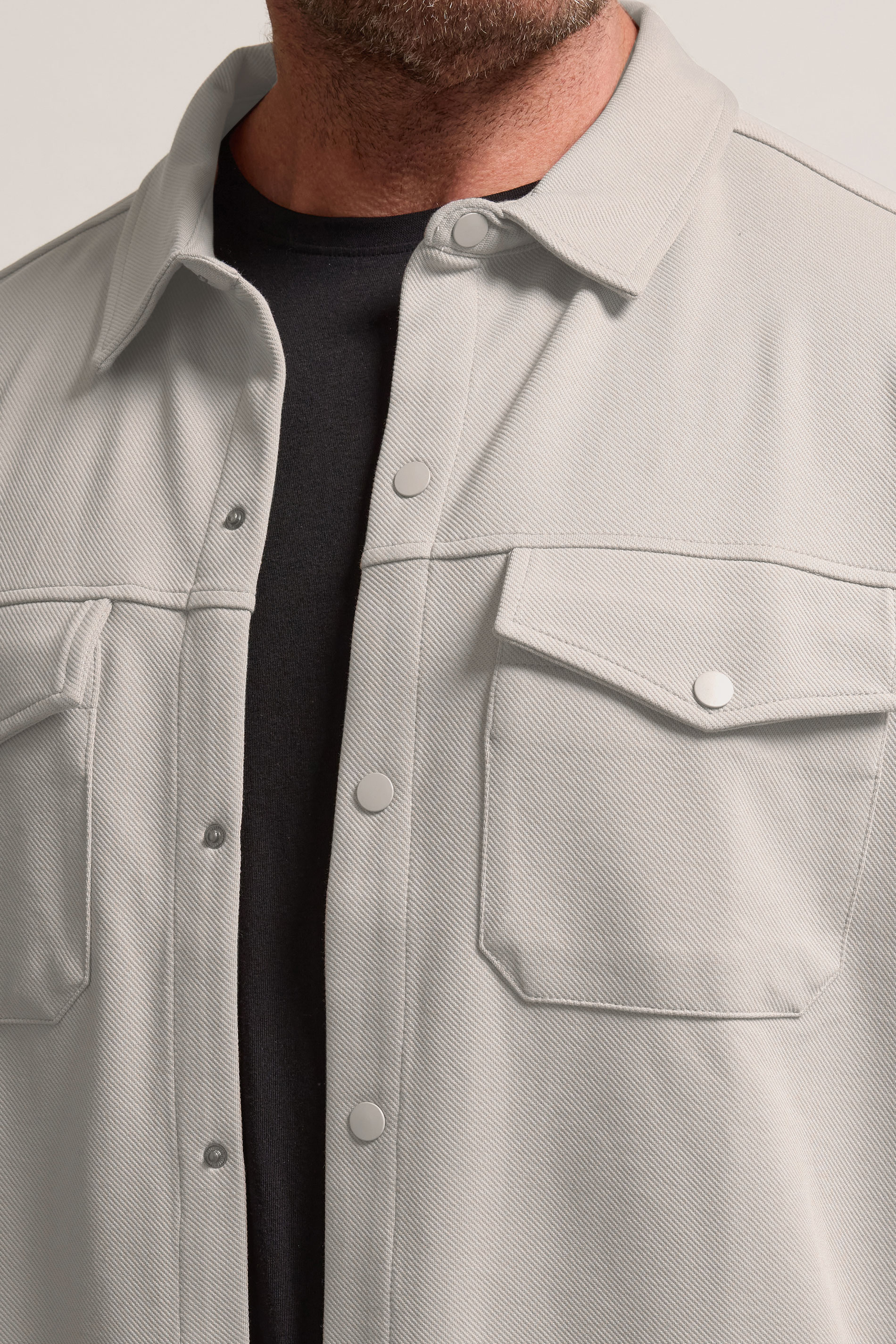 BadRhino Big & Tall Natural Brown Textured Jersey Shacket | BadRhino 4