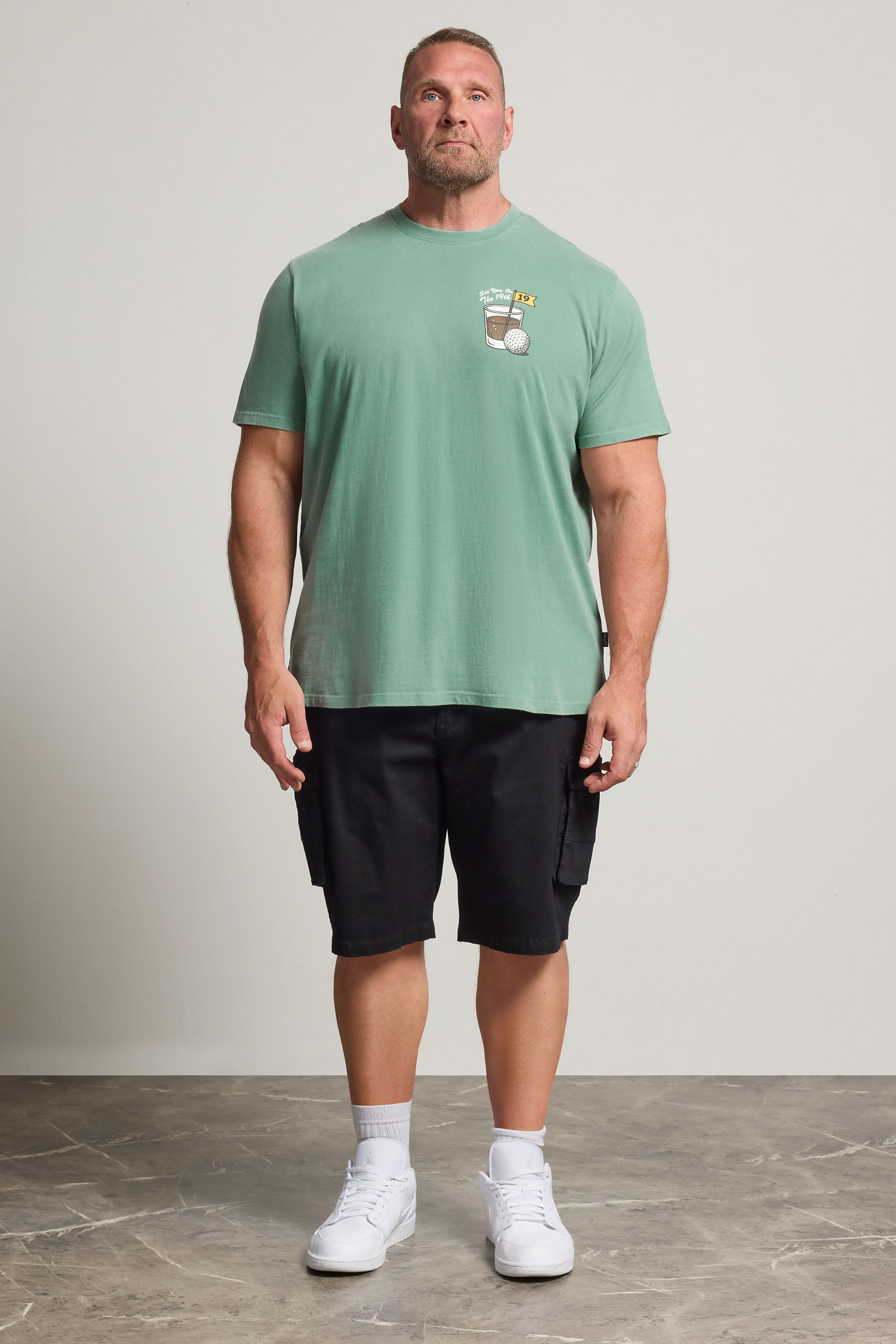 BadRhino Big & Tall Green Pigment Dye Golf Graphic T-Shirt | BadRhino 1