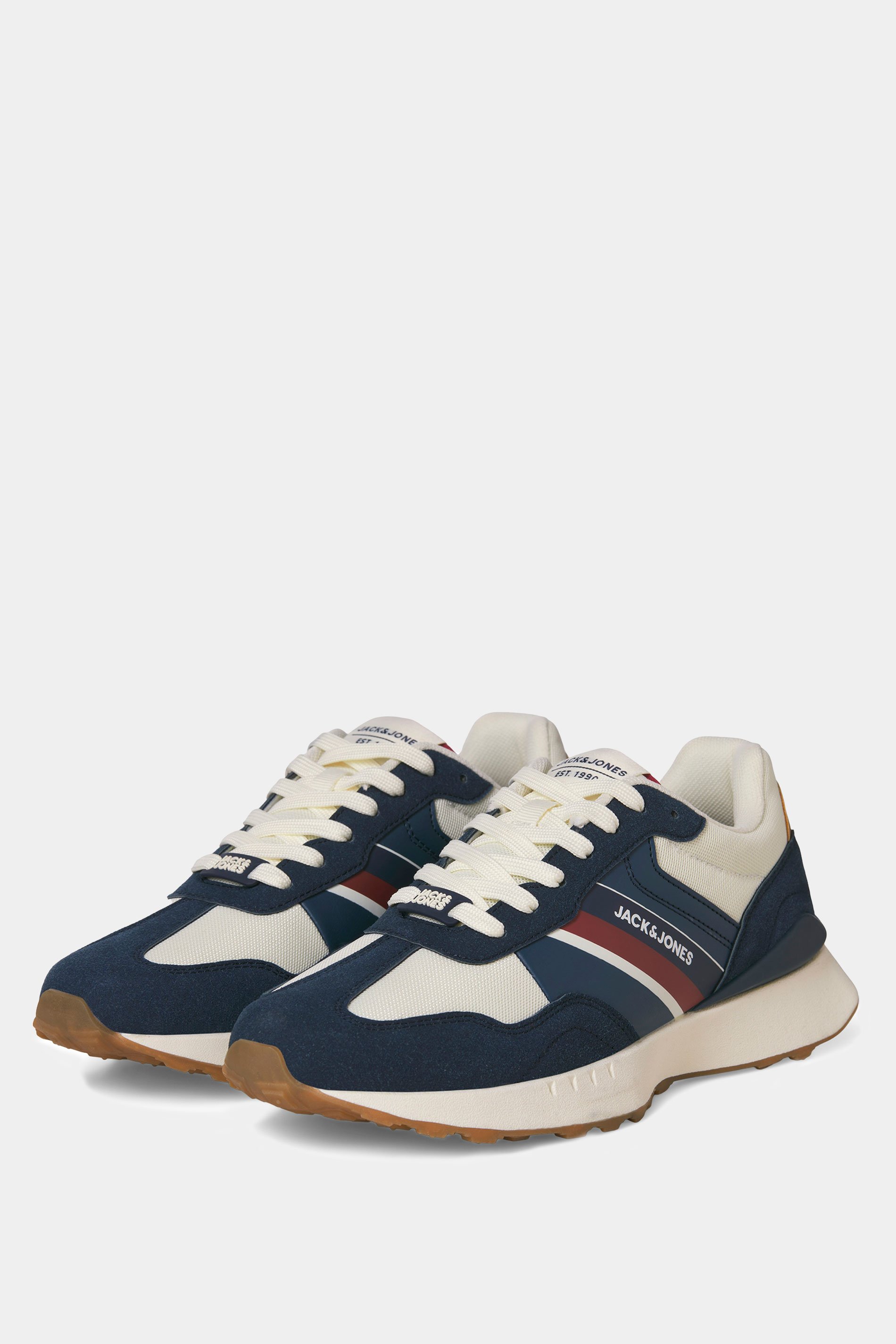 JACK & JONES Navy blue & Red Side Panel Trainers | BadRhino 2