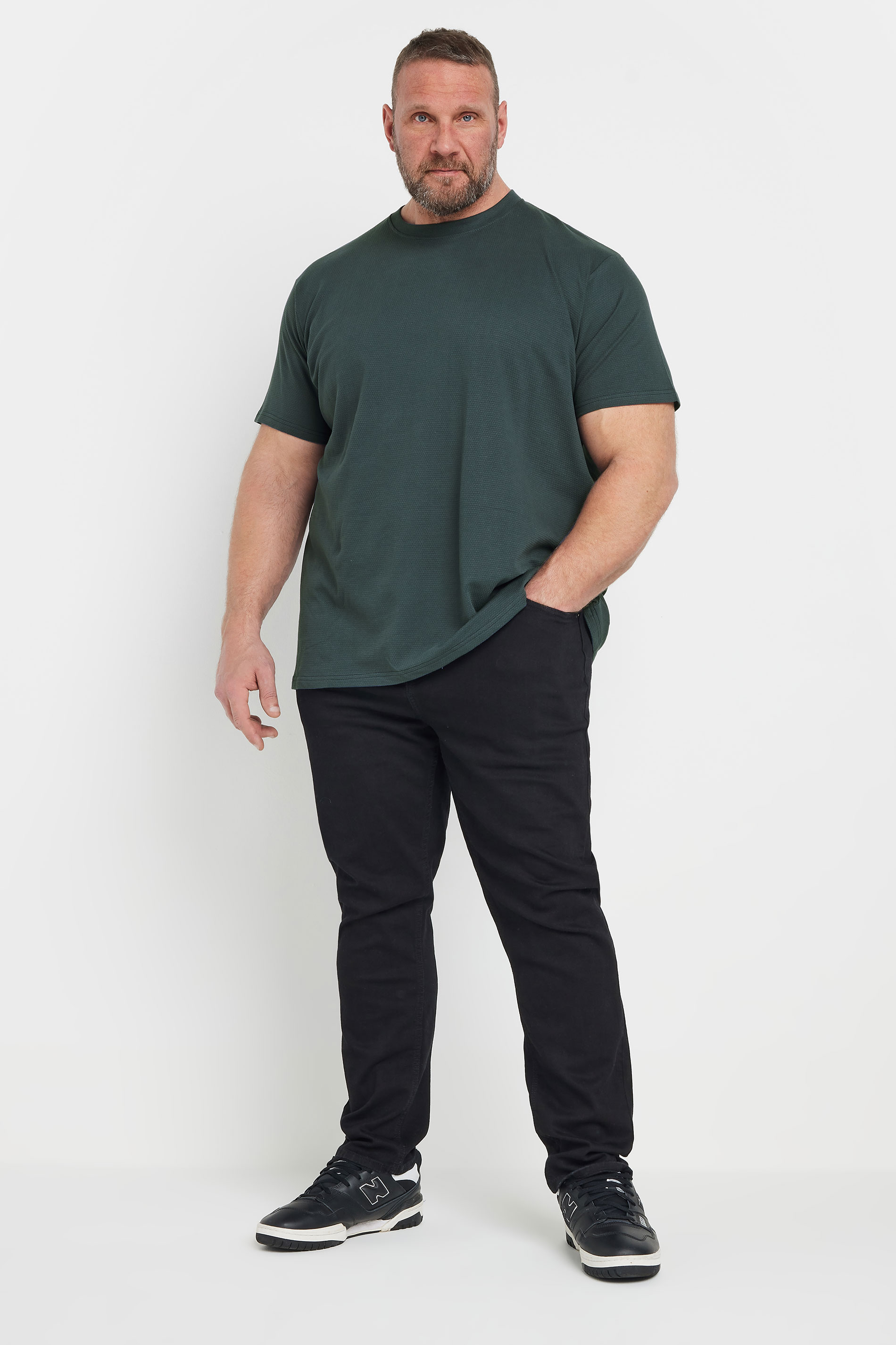 BadRhino Big & Tall Blue Grey Textured Short Sleeve T-Shirt | BadRhino 3