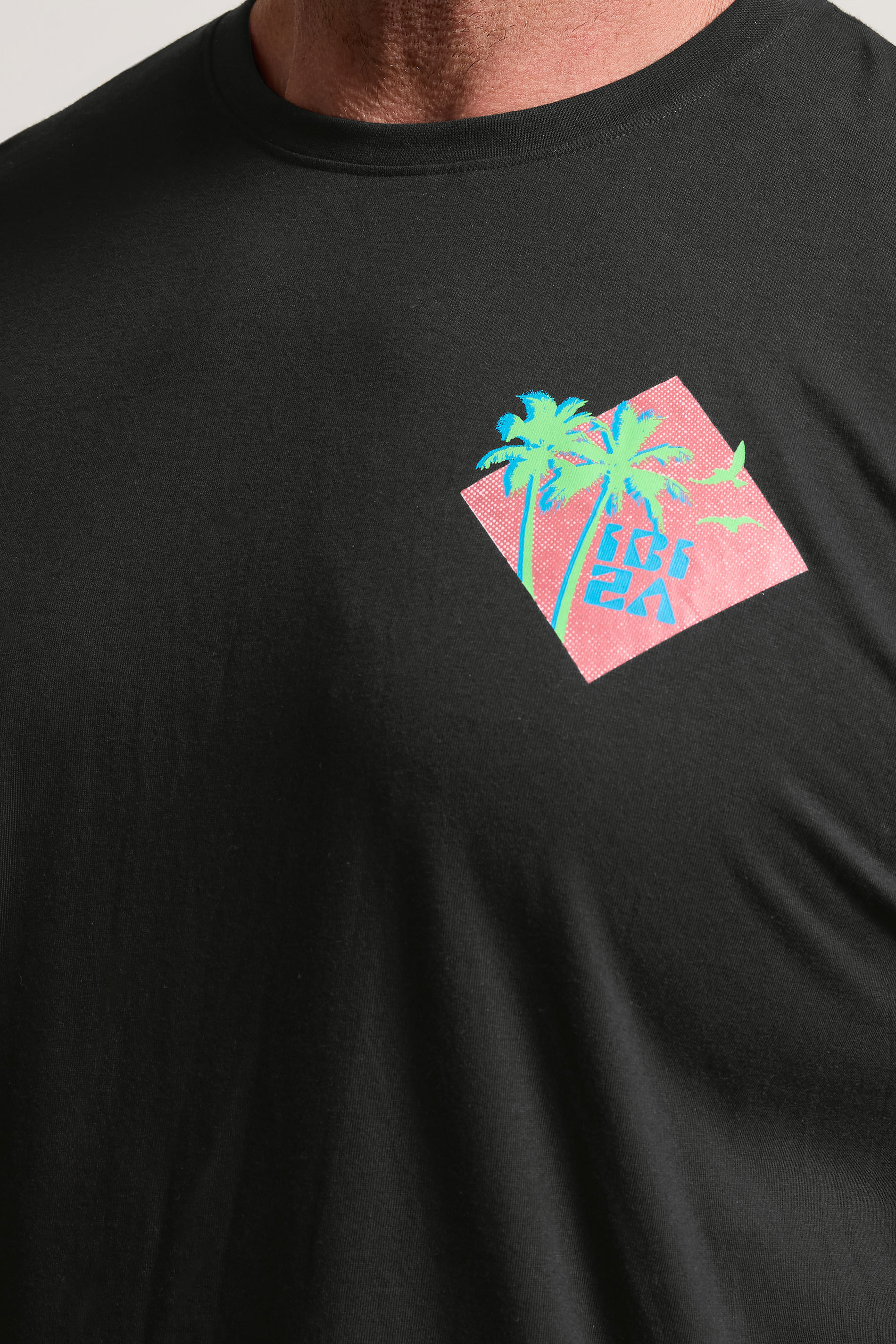 BadRhino Big & Tall Black 'Ibiza' Graphic Print T-Shirt | BadRhino 7