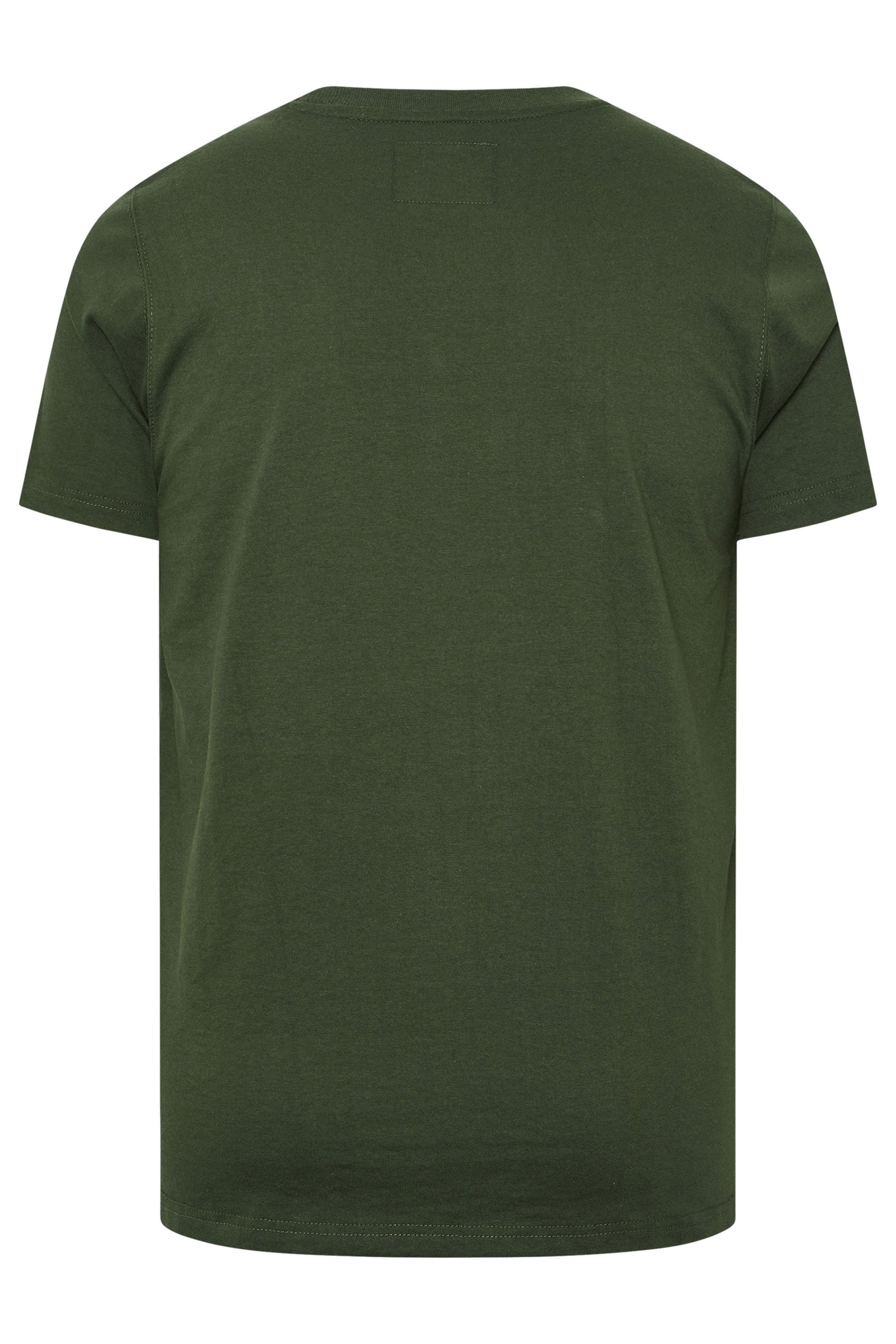 BadRhino Big & Tall Dark Green Embroidered Script T-Shirt | BadRhino 2