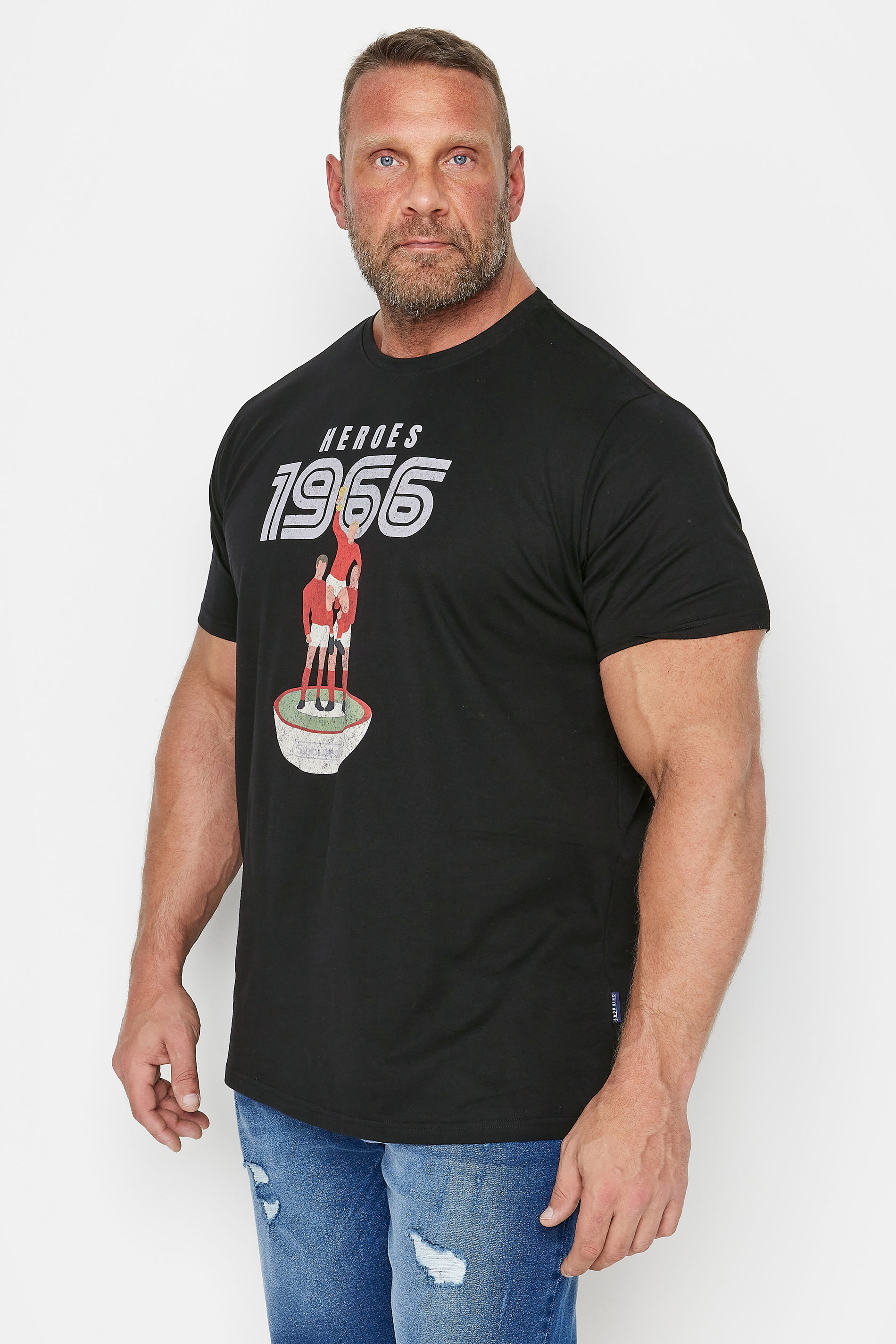 BadRhino Big & Tall Black Subbuteo Graphic T-Shirt | BadRhino 1