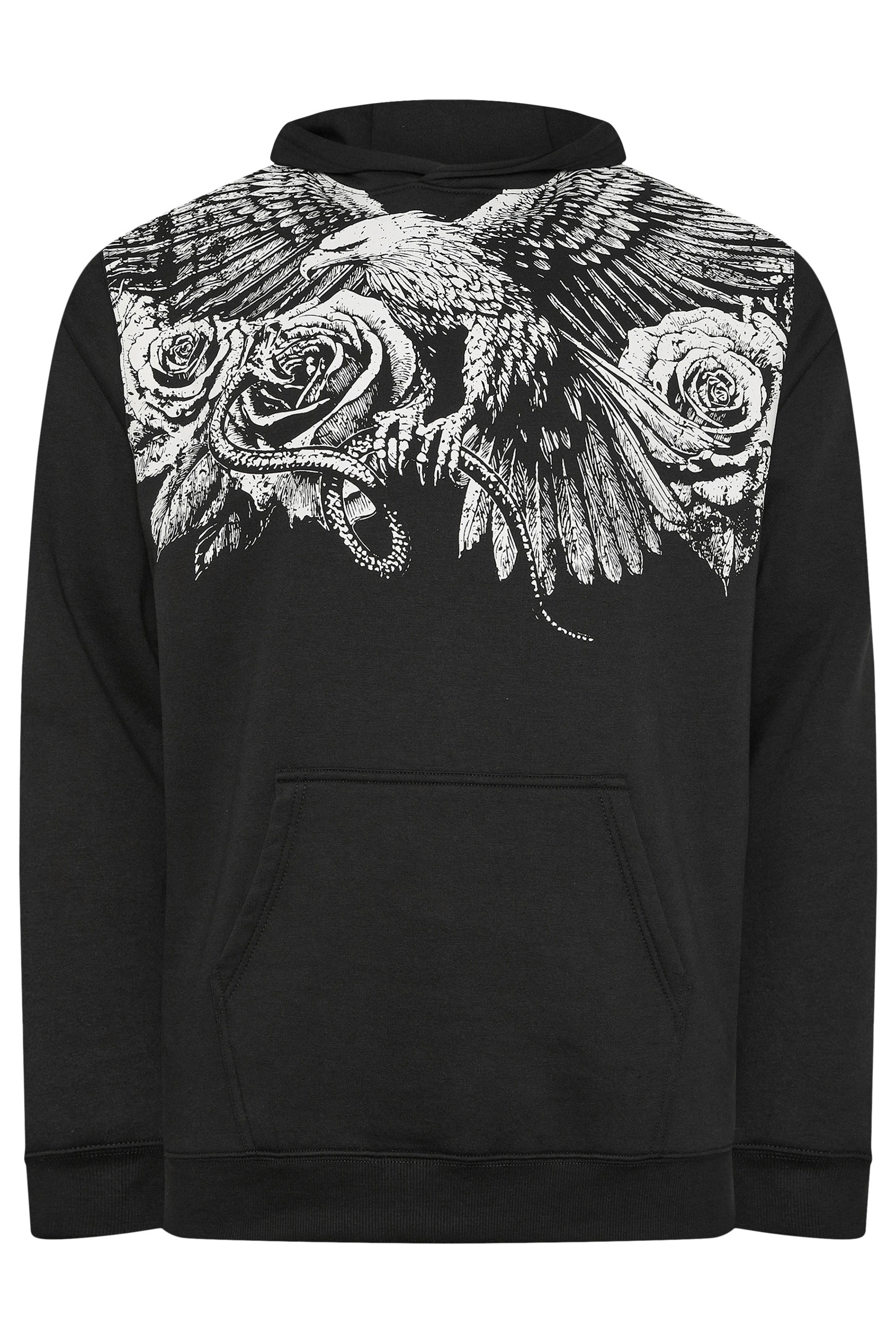 BadRhino Big & Tall Black Eagle Graphic Print Hoodie | BadRhino 6