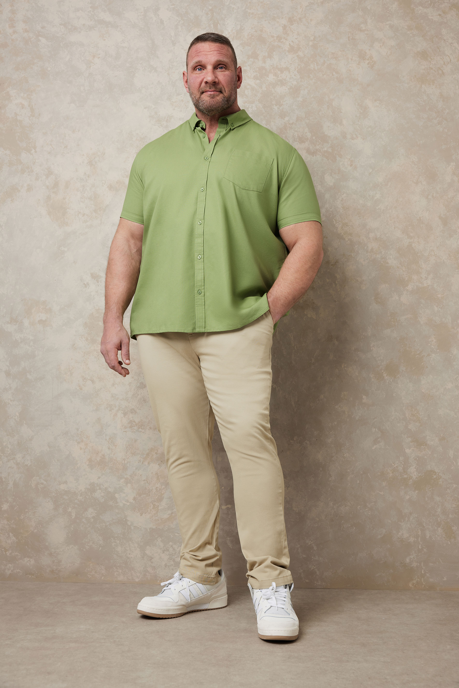 BadRhino Big & Tall Sage Green Short Sleeve Oxford Shirt | BadRhino 1