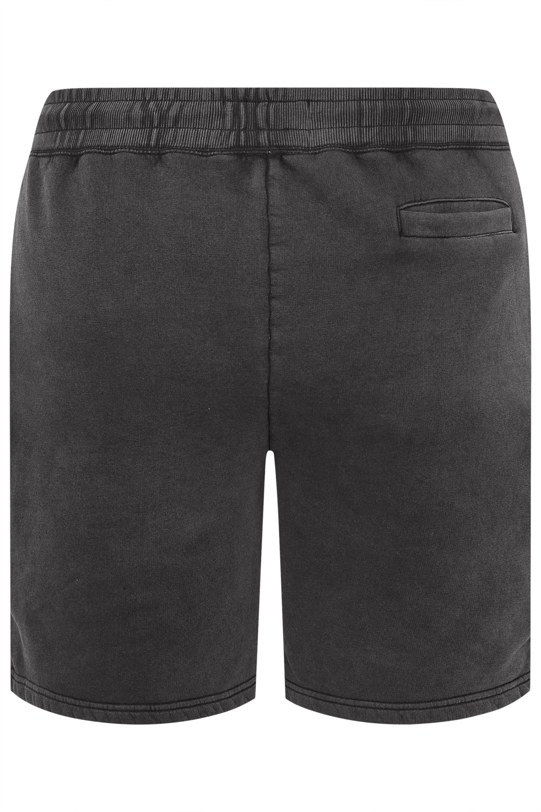 BadRhino Big & Tall Black Sun Bleached Jogger Shorts | BadRhino 2