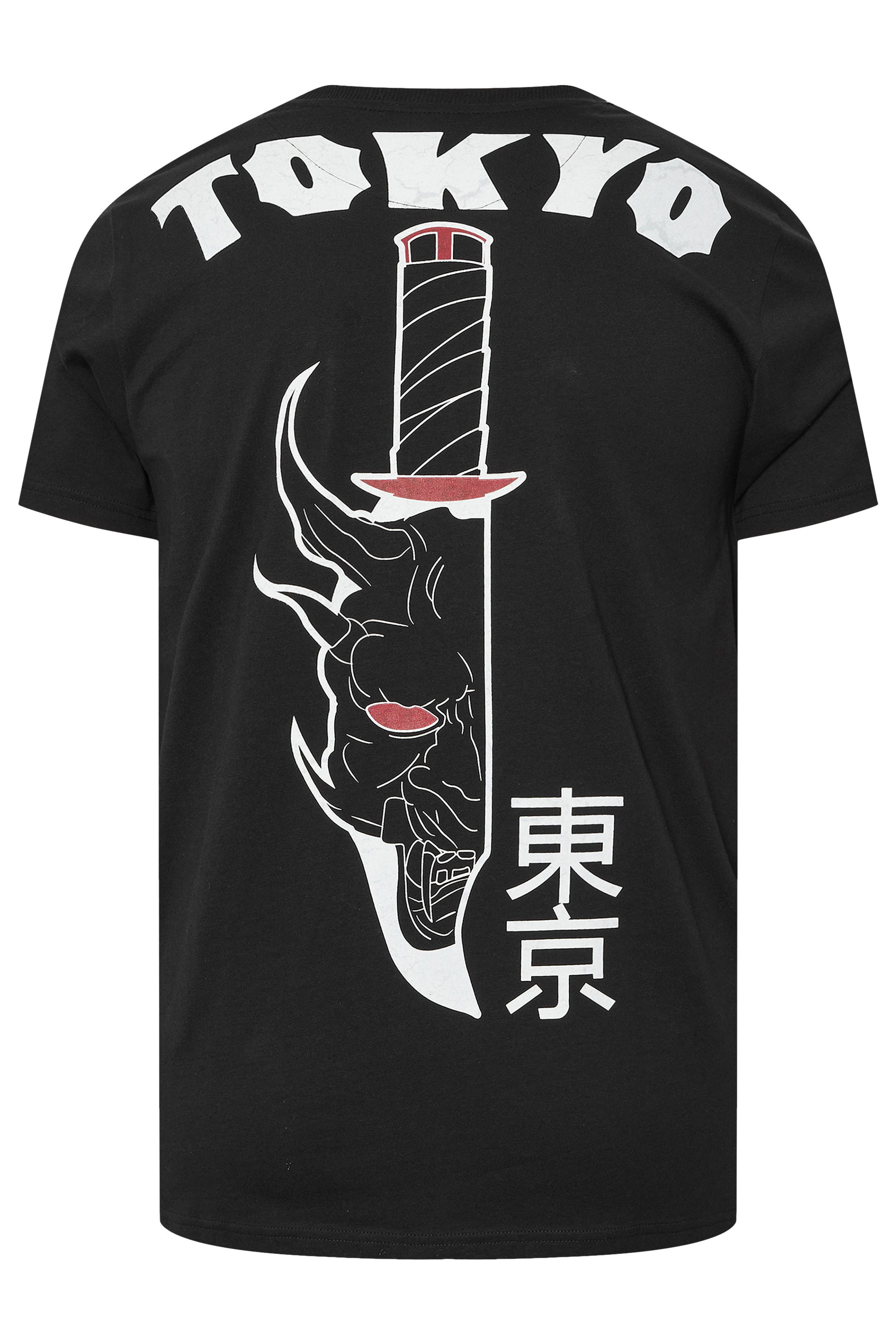 BadRhino Big & Tall Black 'Tokyo' Print T-Shirt | BadRhino 7