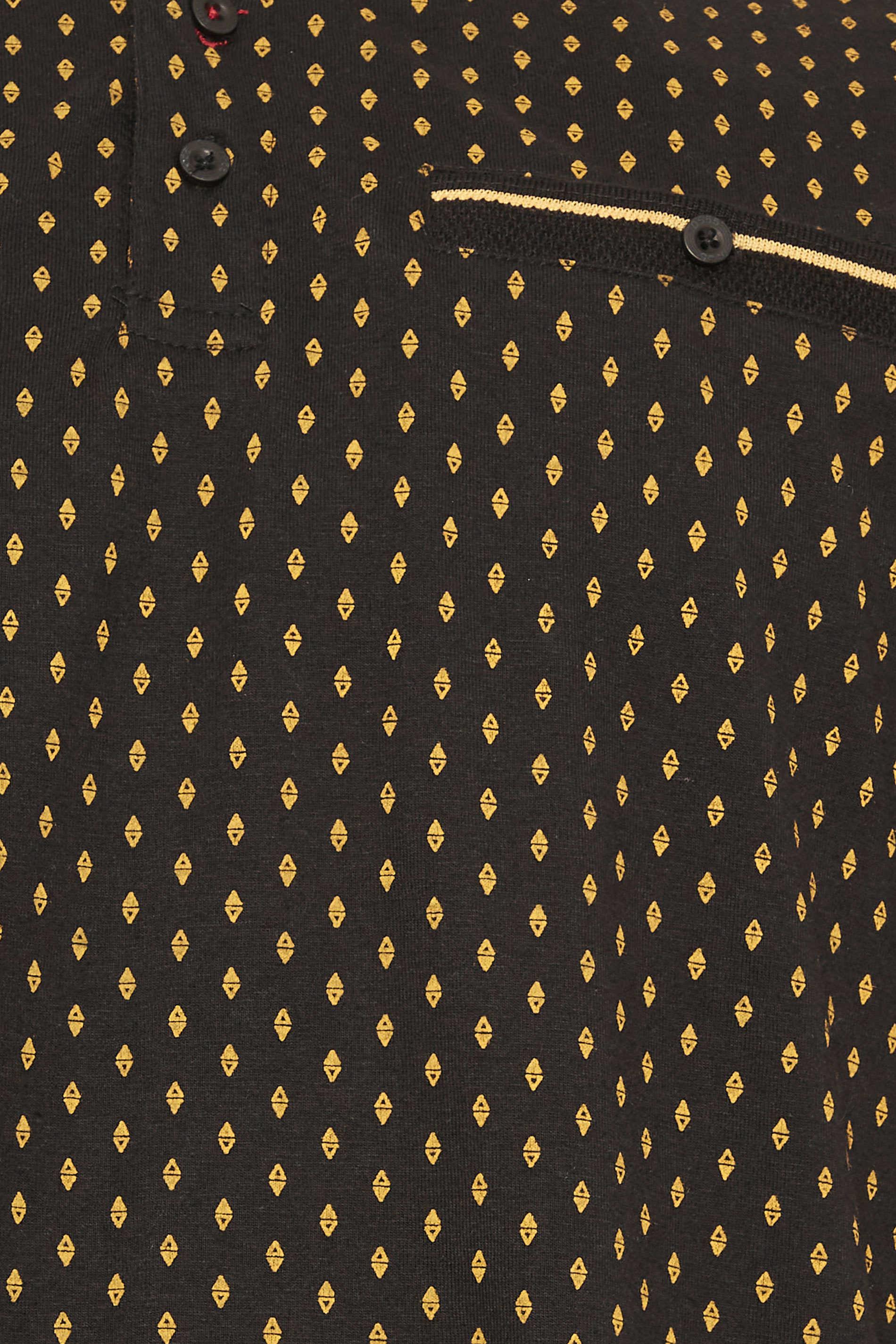 D555 Big & Tall Black Jersey Jacquard Polo Shirt | BadRhino 2