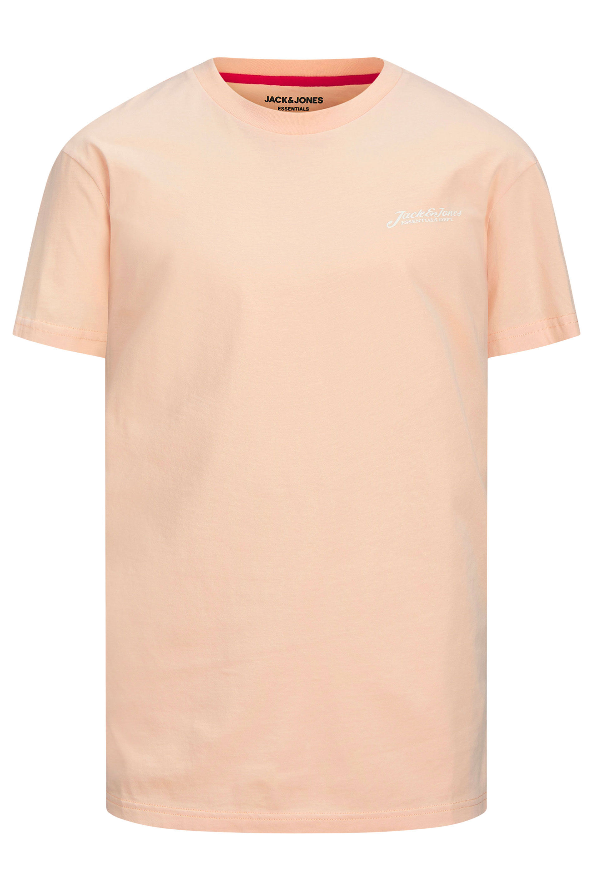 JACK & JONES Big & Tall  Light Orange Frontprint Crew Neck T-Shirt | BadRhino 2