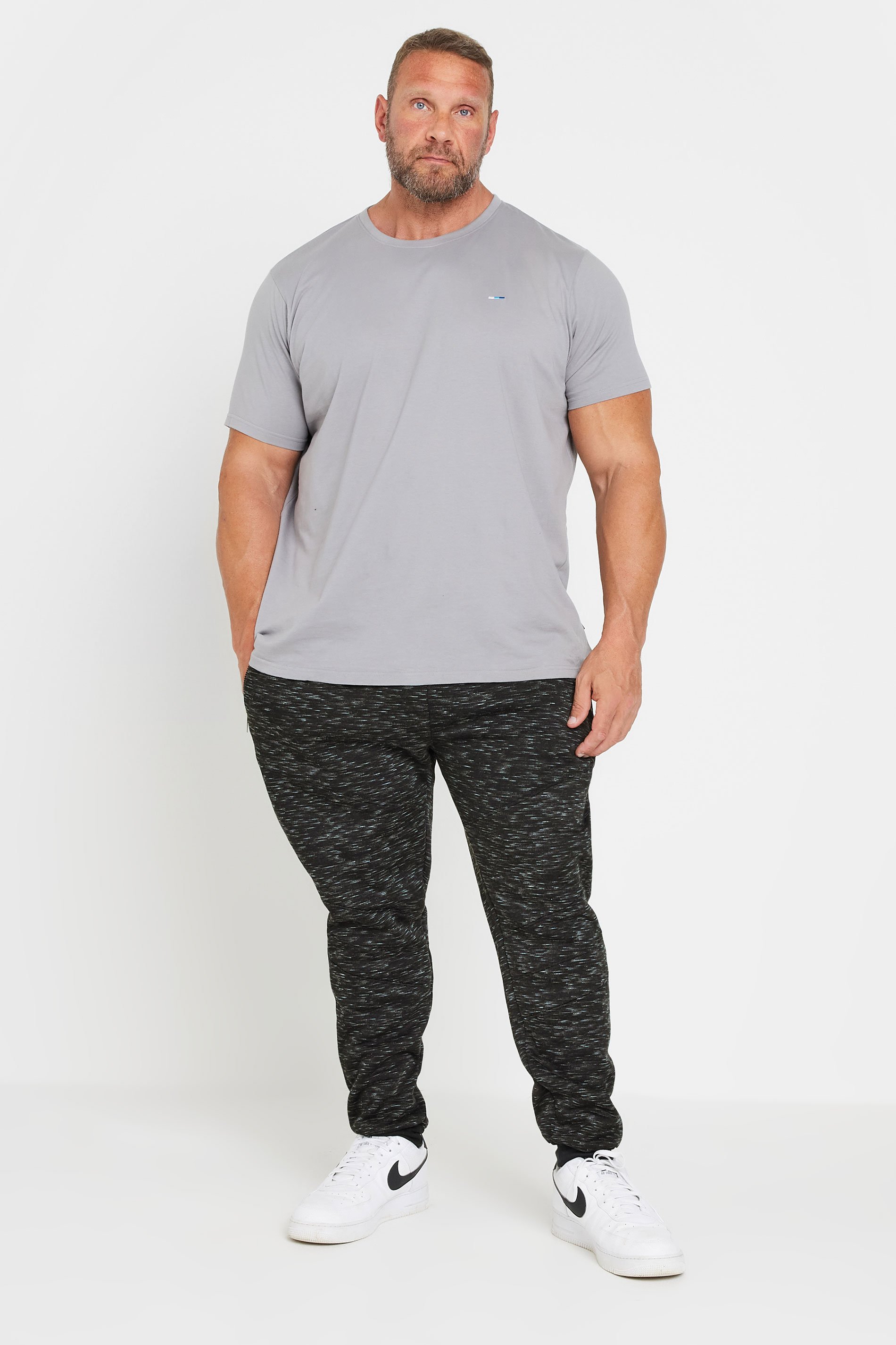BadRhino Big & Tall Black Marl Drawstring Joggers | BadRhino 2