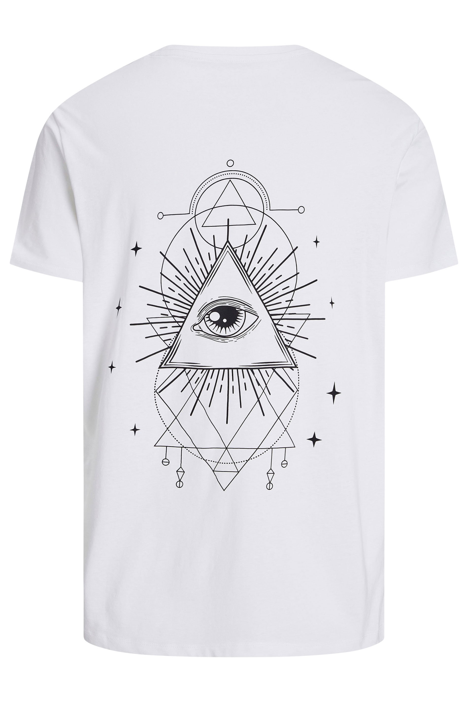 JACK & JONES Big & Tall White 'All Seeing Eye' Print T-Shirt | BadRhino 5