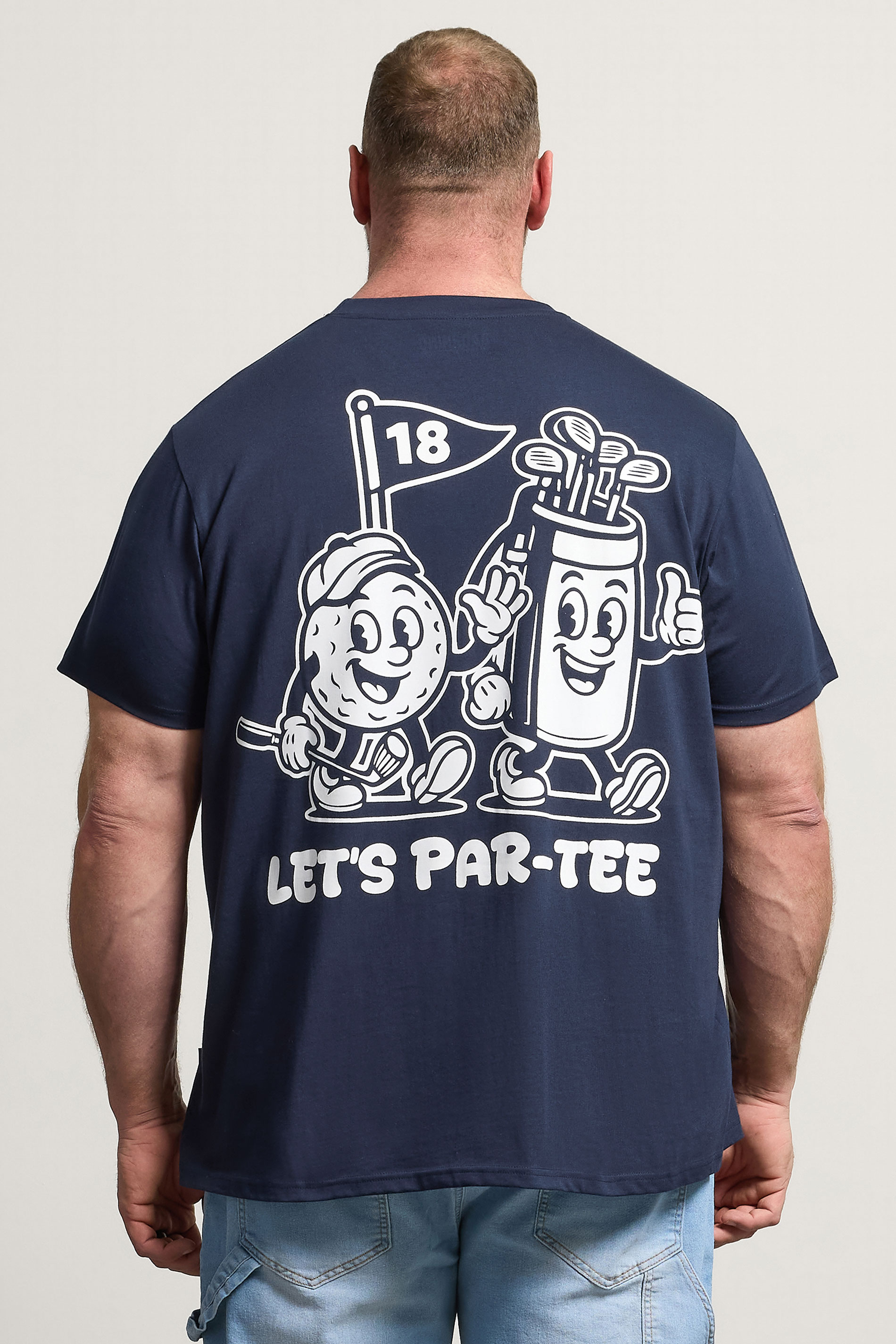 BadRhino Big & Tall Navy Blue Cartoon Golf T-Shirt | BadRhino 1