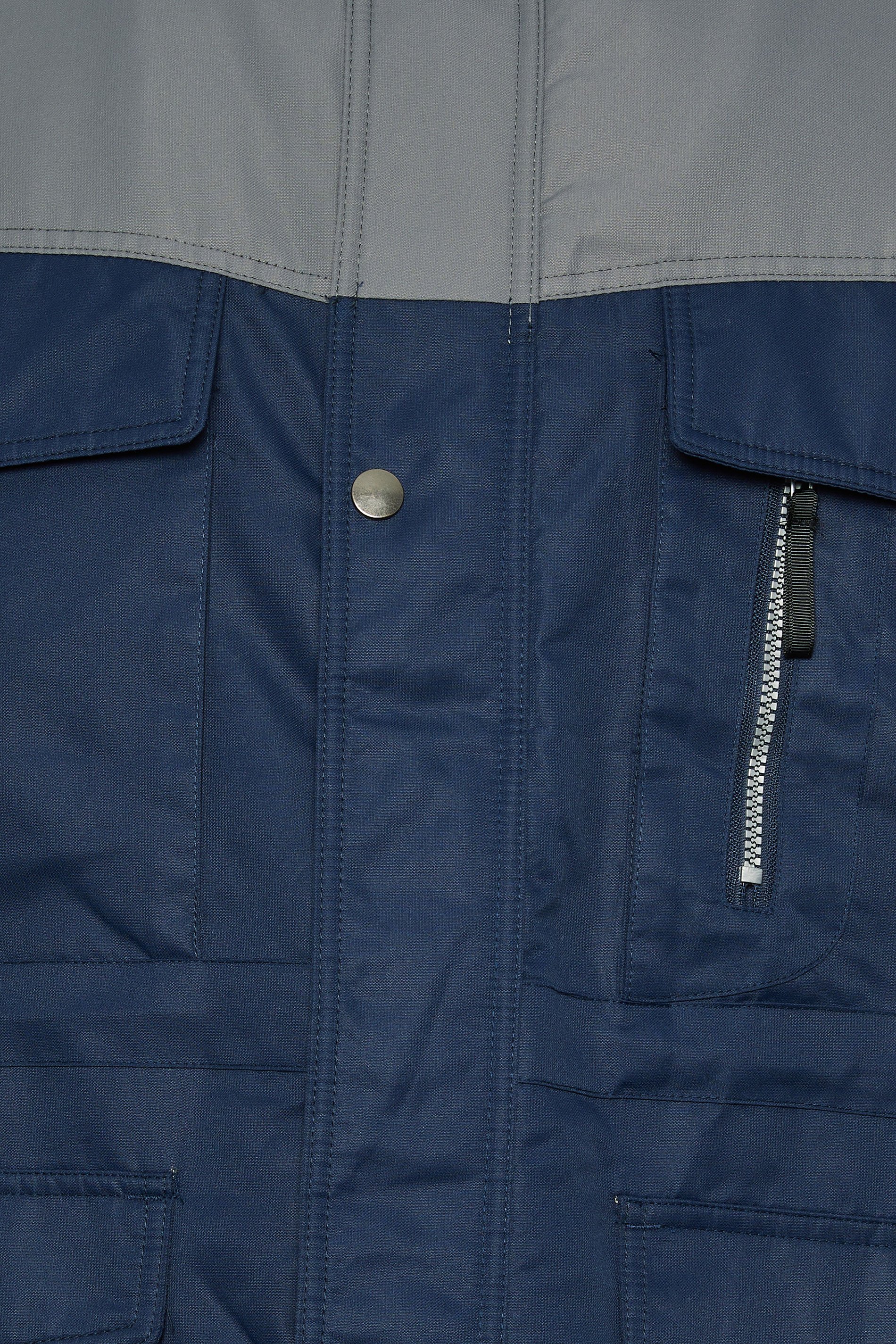 BadRhino Big & Tall Grey & Blue Fleece Lined Hooded Coat | BadRhino 3