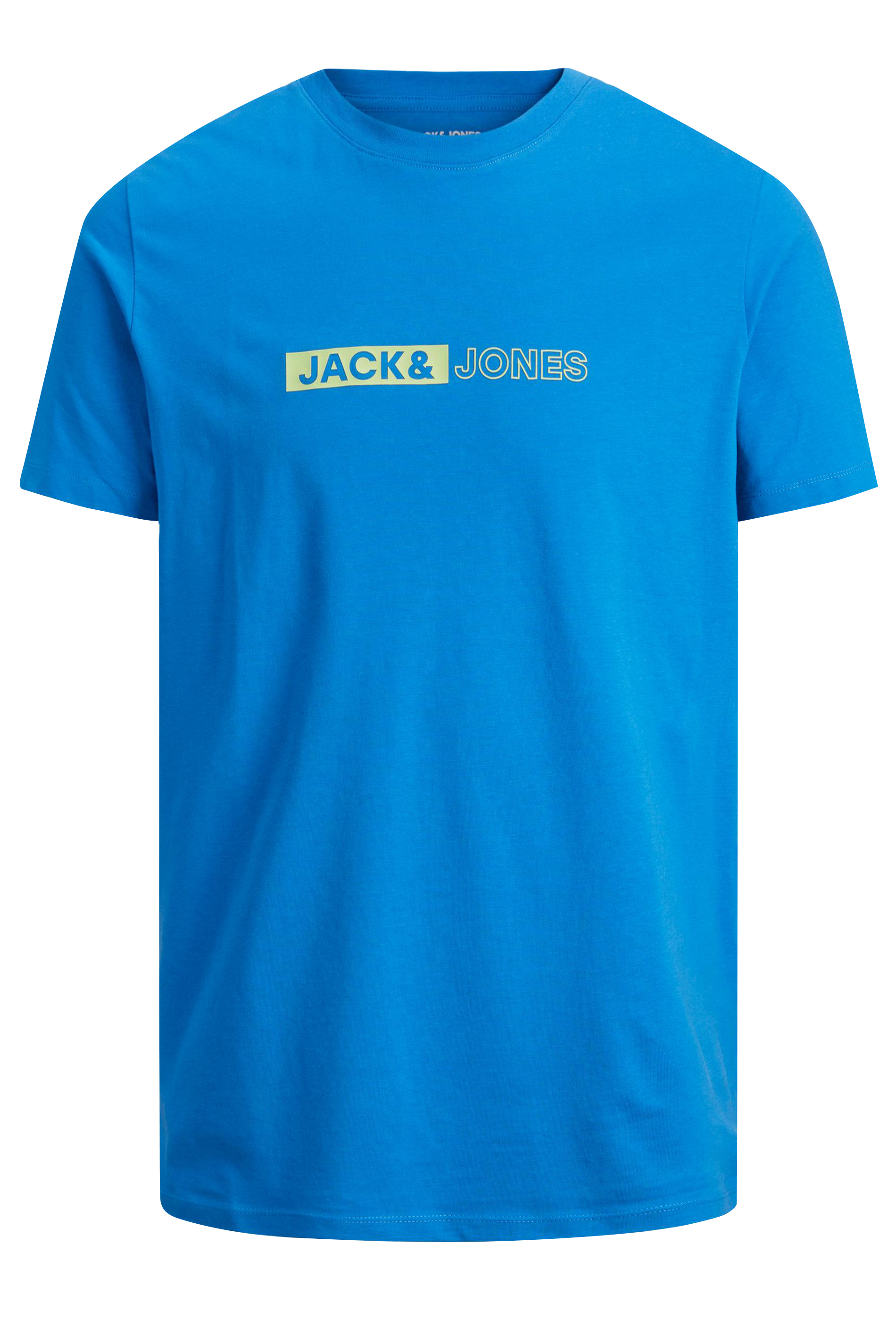 JACK & JONES Big & Tall Bright Blue Logo T-Shirt | BadRhino  2