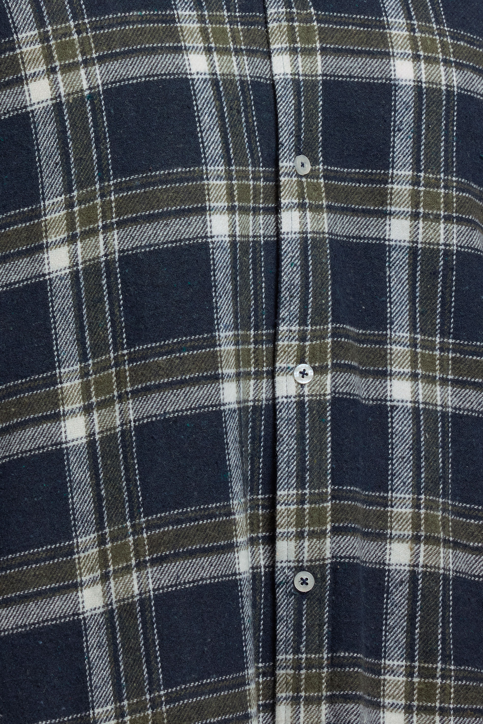 BadRhino Big & Tall Navy Blue & Green Brushed Checked Shirt 5